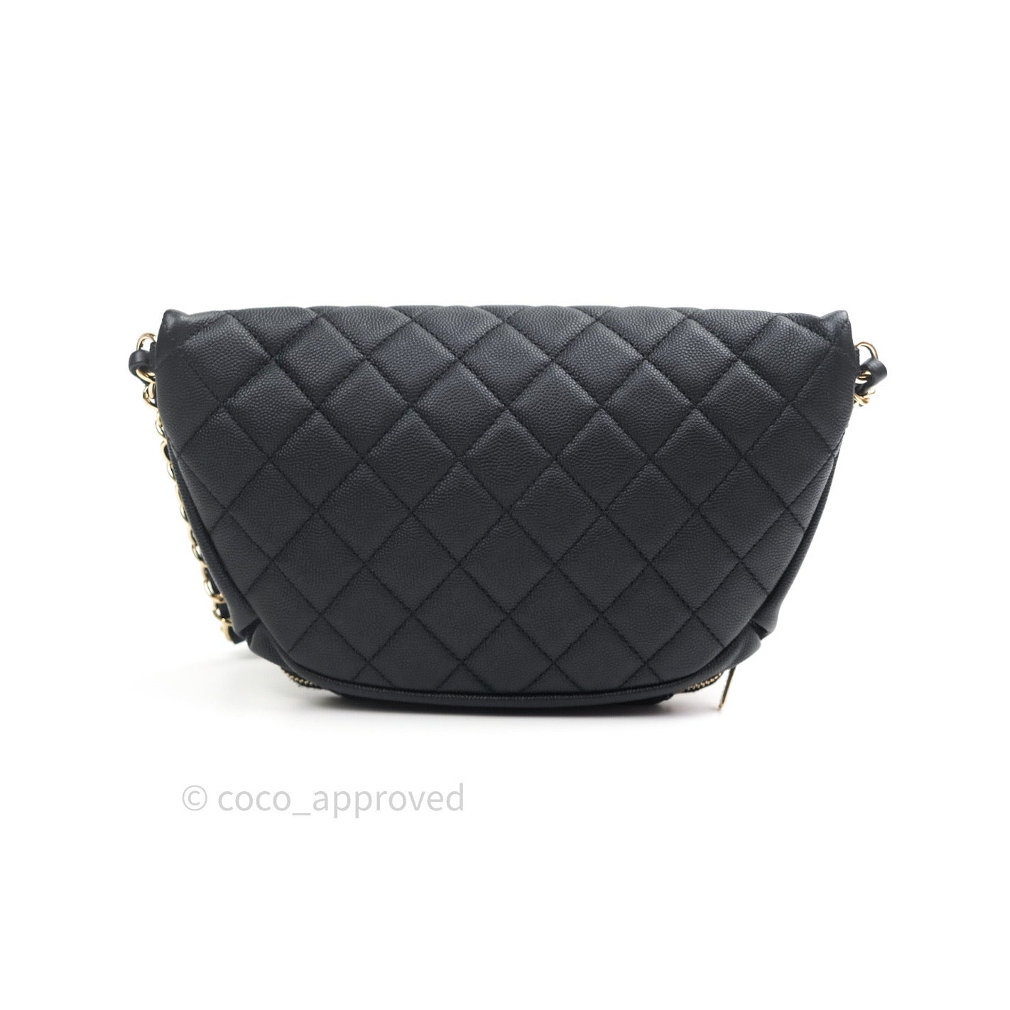 Chanel Quilted Business Affinity Waist Belt Bag Black Caviar Gold Hardware