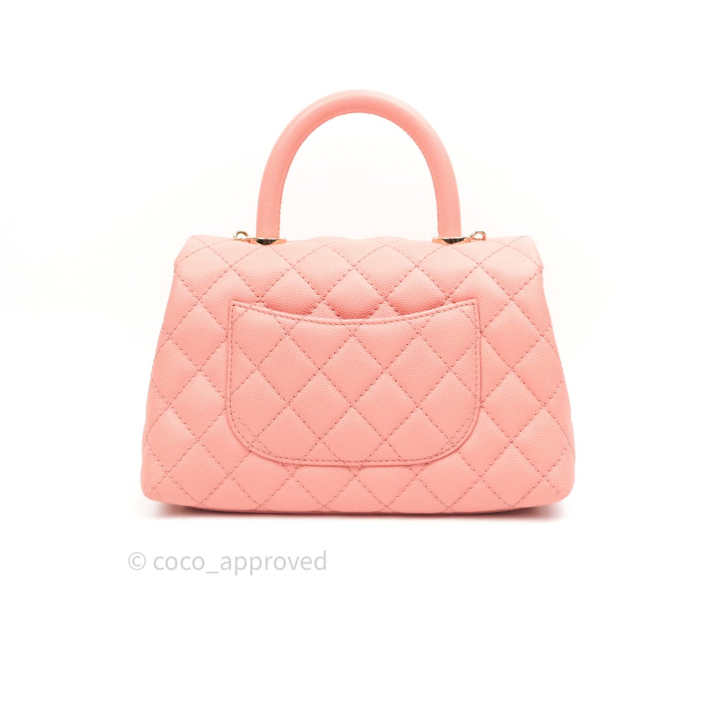 Chanel Mini Coco Handle Pink Caviar Quilted Gold Hardware