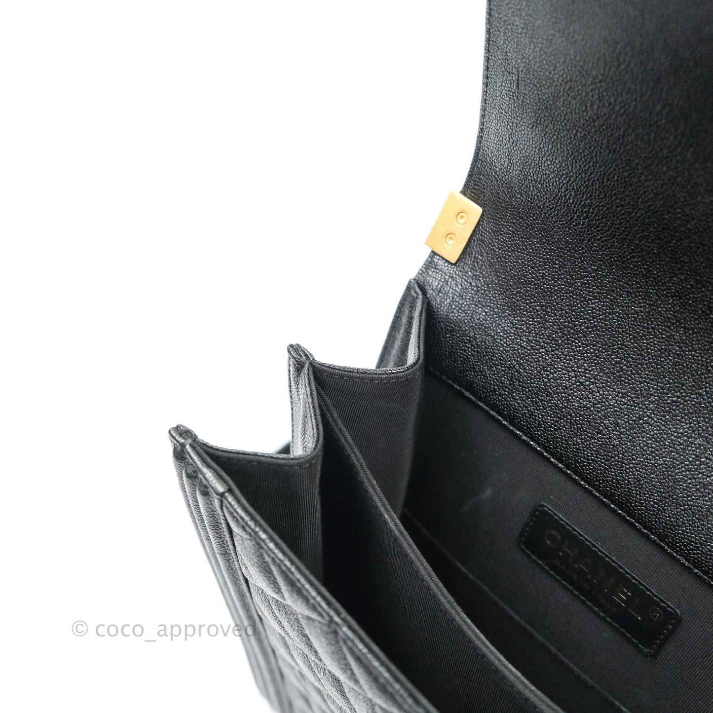 Chanel Quilted North South Boy Flap Black Caviar Gold Hardware