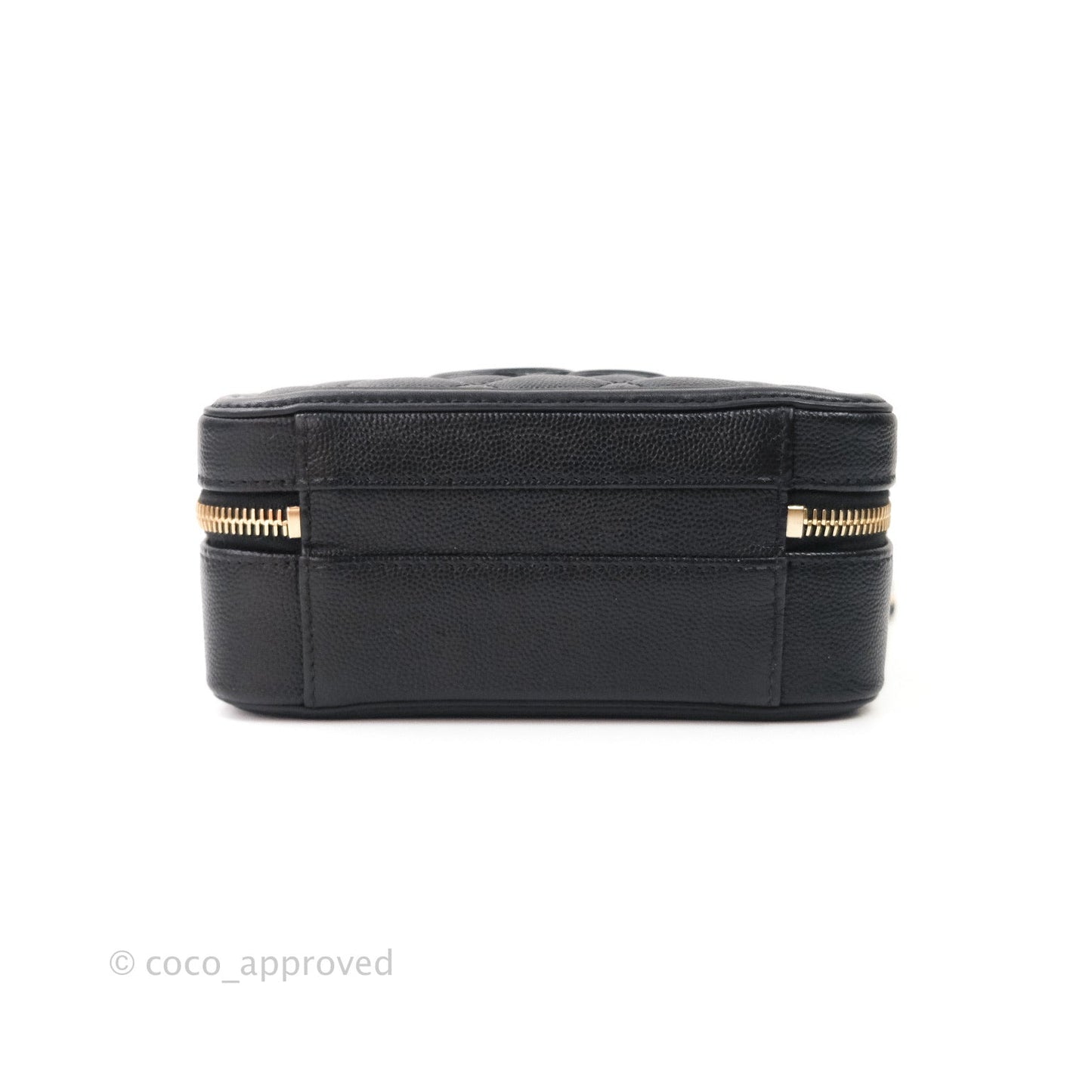 Chanel Quilted Small CC Filigree Vanity Case Black Caviar