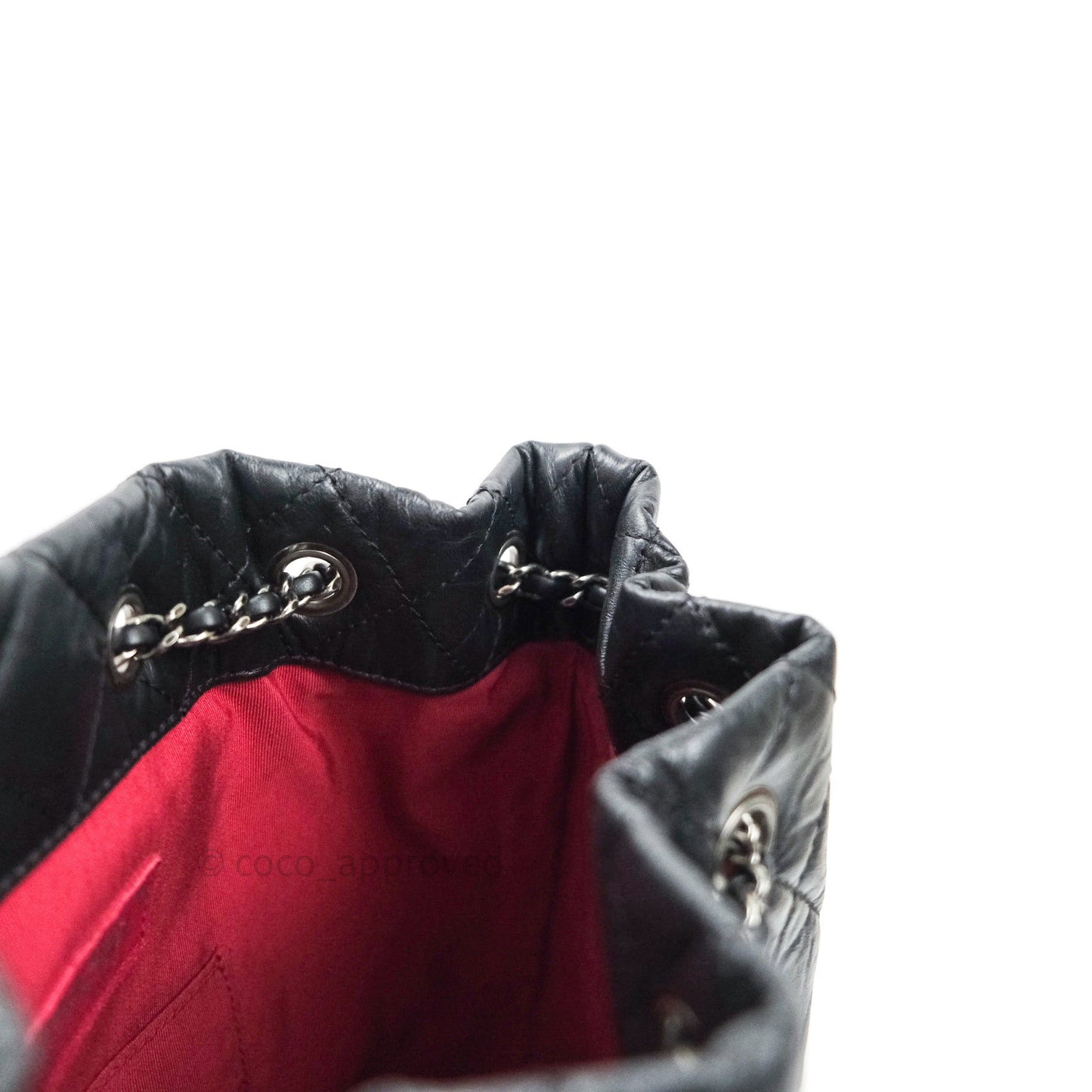 Chanel Gabrielle Backpack Black Aged Calfskin Medium Black