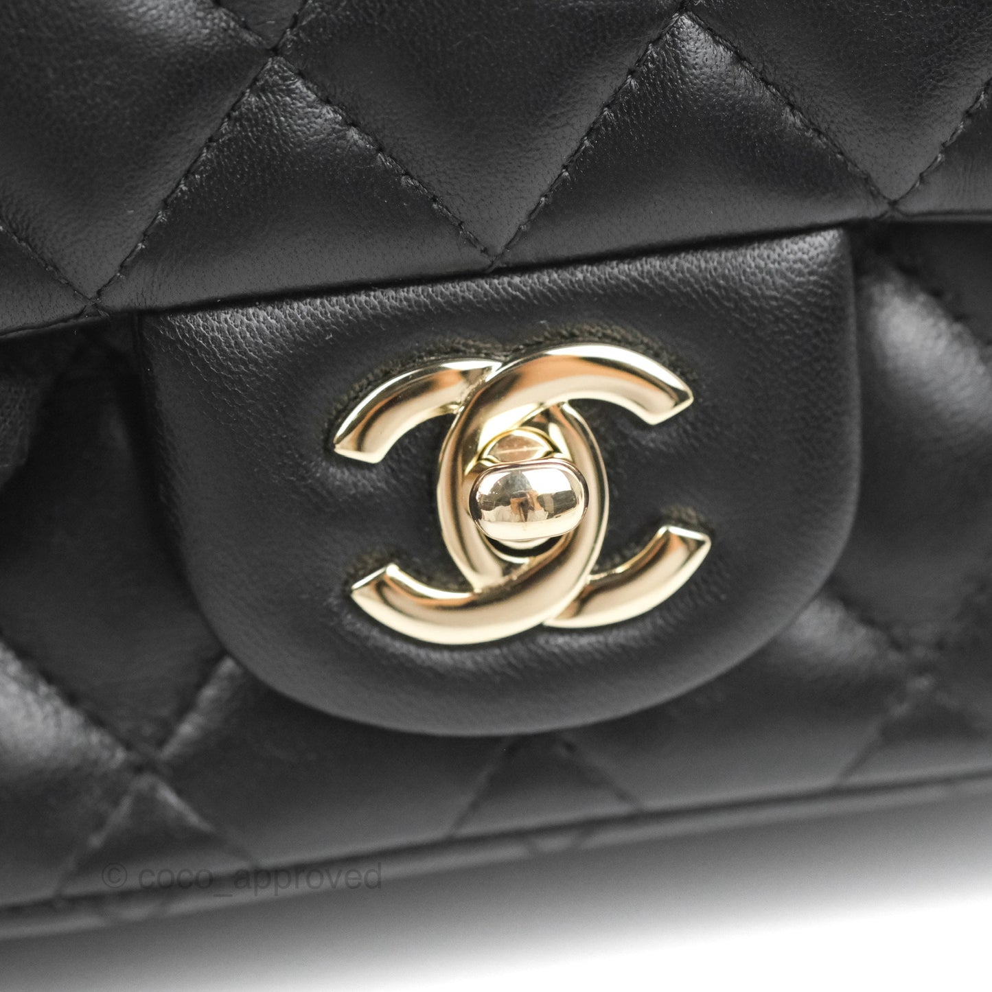 Chanel Mini Square Black Lambskin Gold Hardware