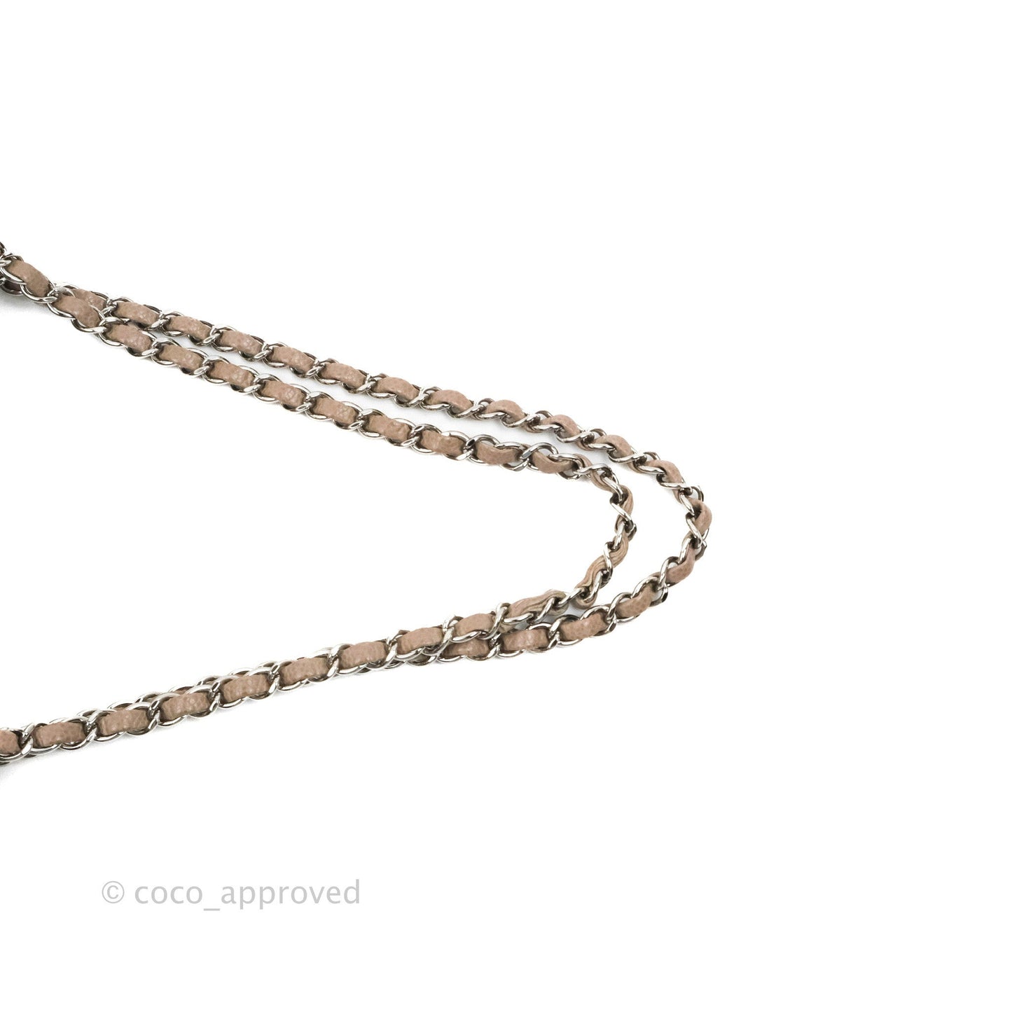 Chanel Classic M/L Medium Flap Quilted Taupe Grey Caviar Silver Hardware