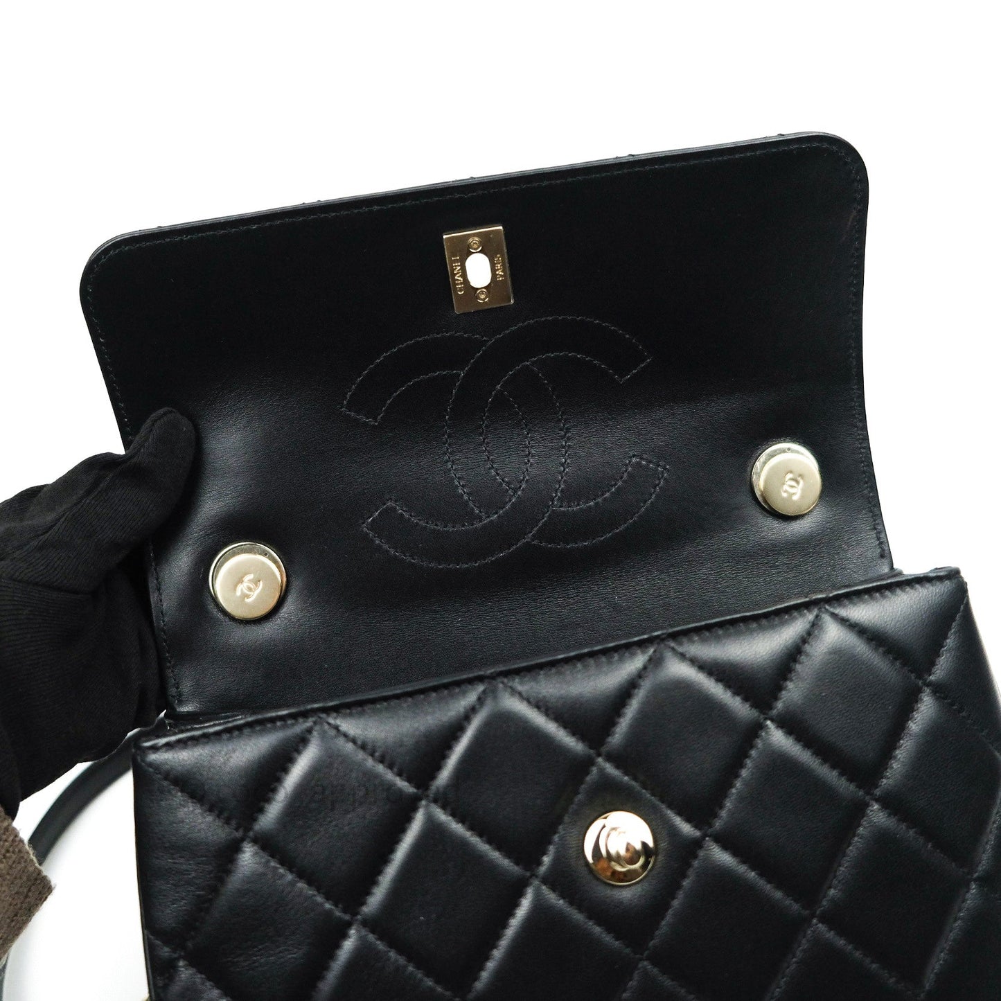 Chanel Trendy CC Small Black Lambskin Gold Hardware