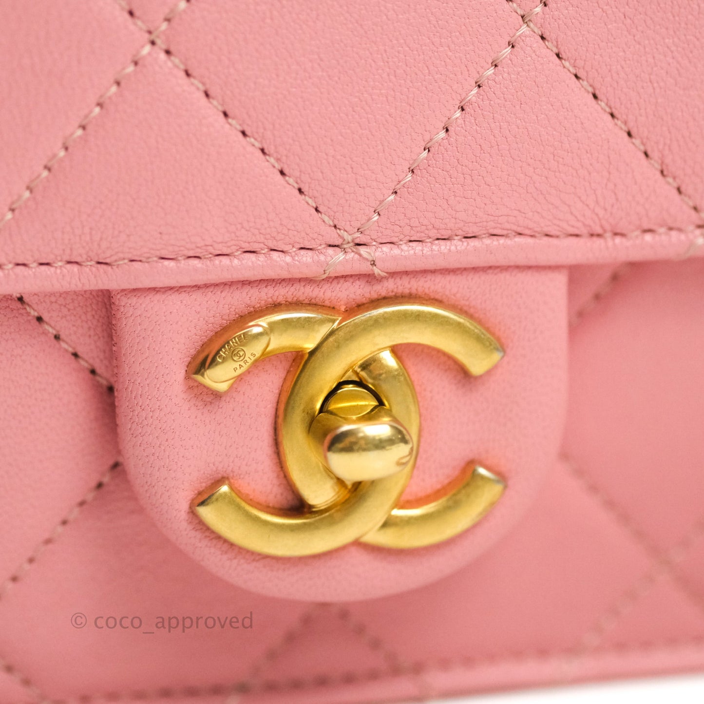 Chanel Large Quilted Lambskin Pearl Chain Flap Bag Pink Aged Gold Hardware
