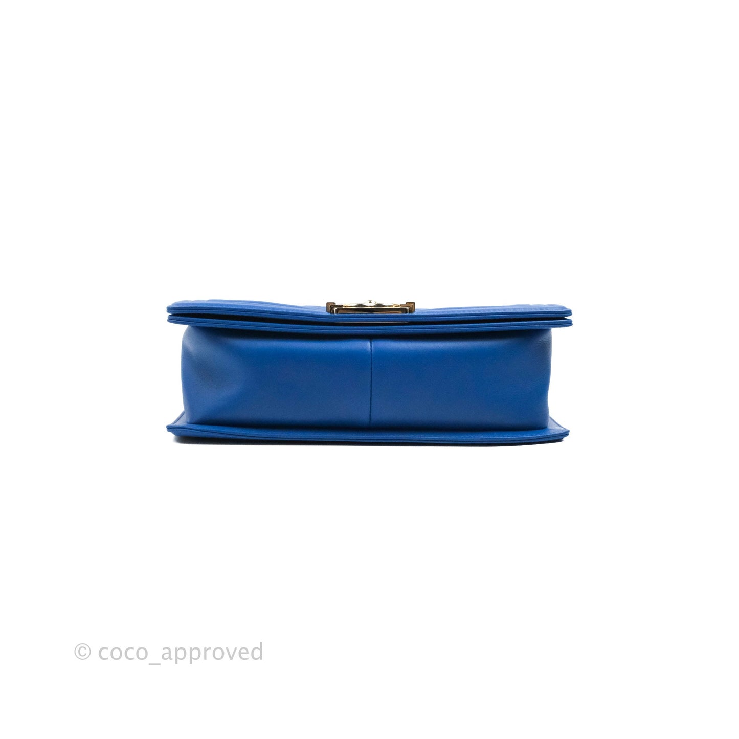 Chanel Quilted Medium Boy Blue Calfskin Gold Hardware