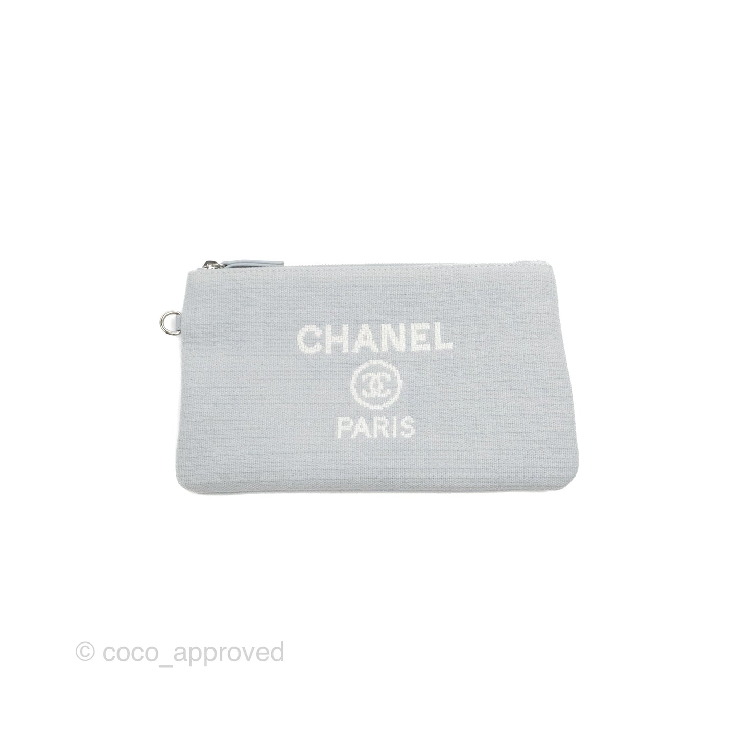 Chanel New Small Deauville Tote Light Blue Silver Hardware
