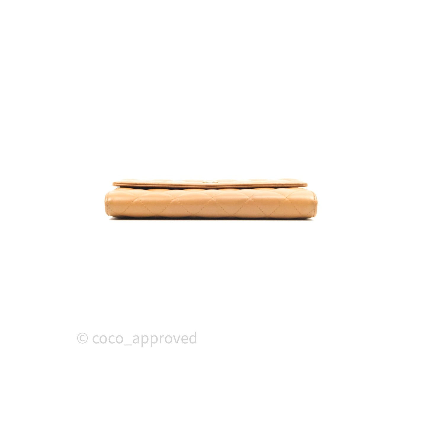 Chanel Dark Beige Lambskin Gold Hardware Long Wallet