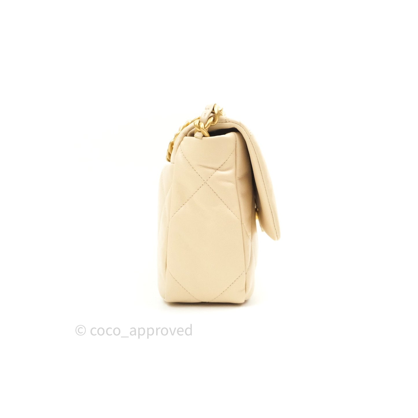 Chanel 19 Small Beige Goatskin Mixed Hardware