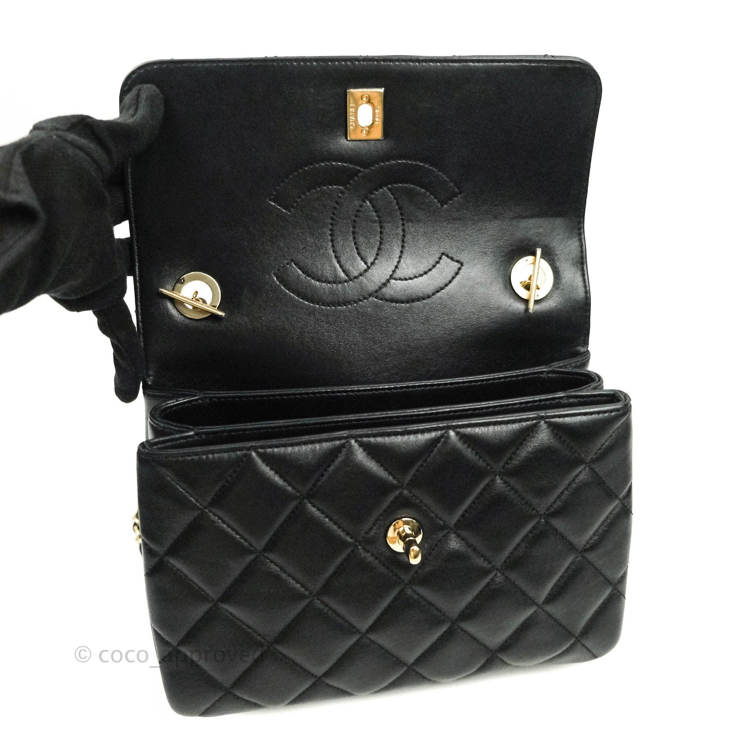 Chanel Trendy CC Small Black Lambskin Gold Hardware