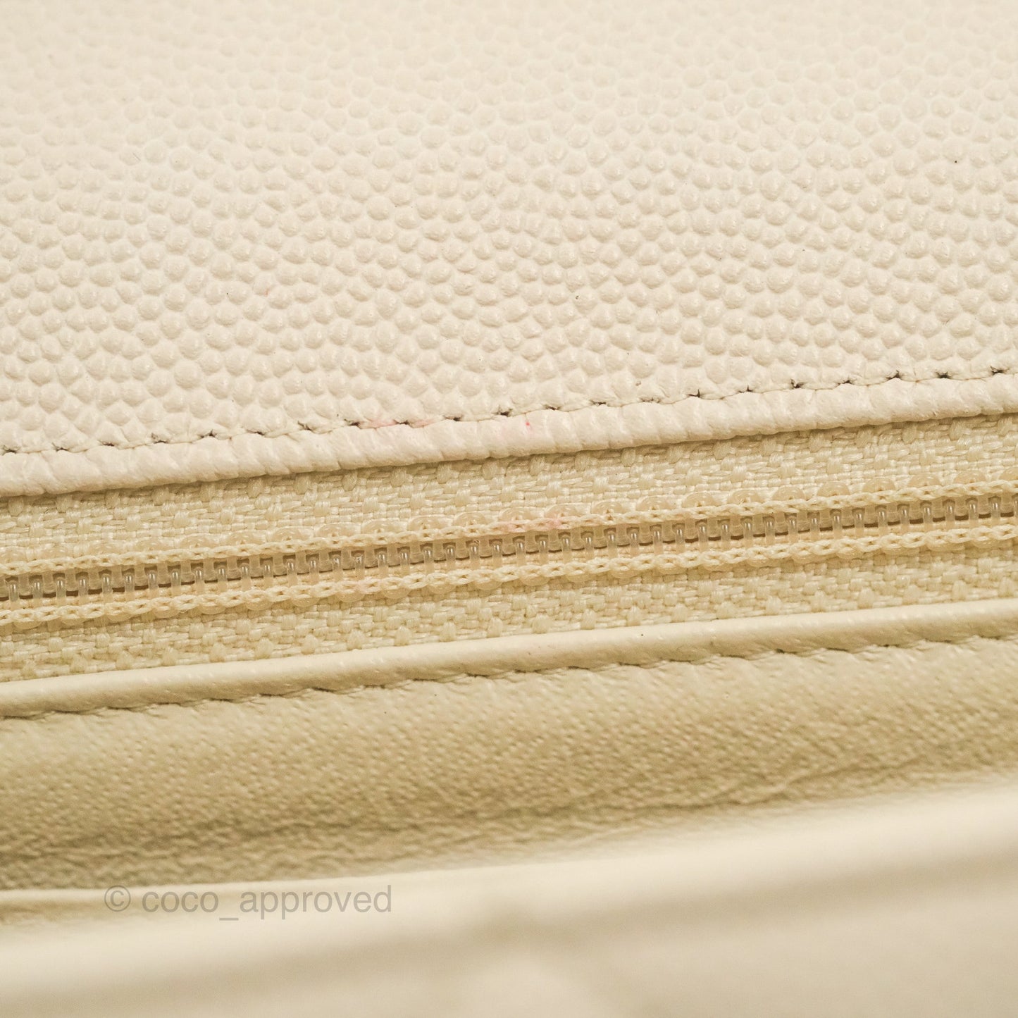 Chanel Quilted Mini Rectangular Ivory Caviar Silver Hardware