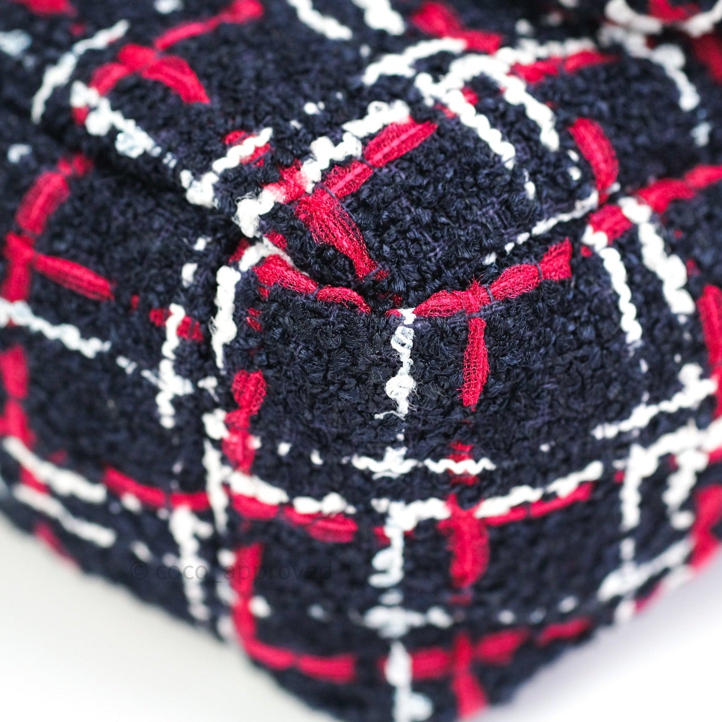 Chanel 19 Small Tweed Red Navy Mixed Hardware