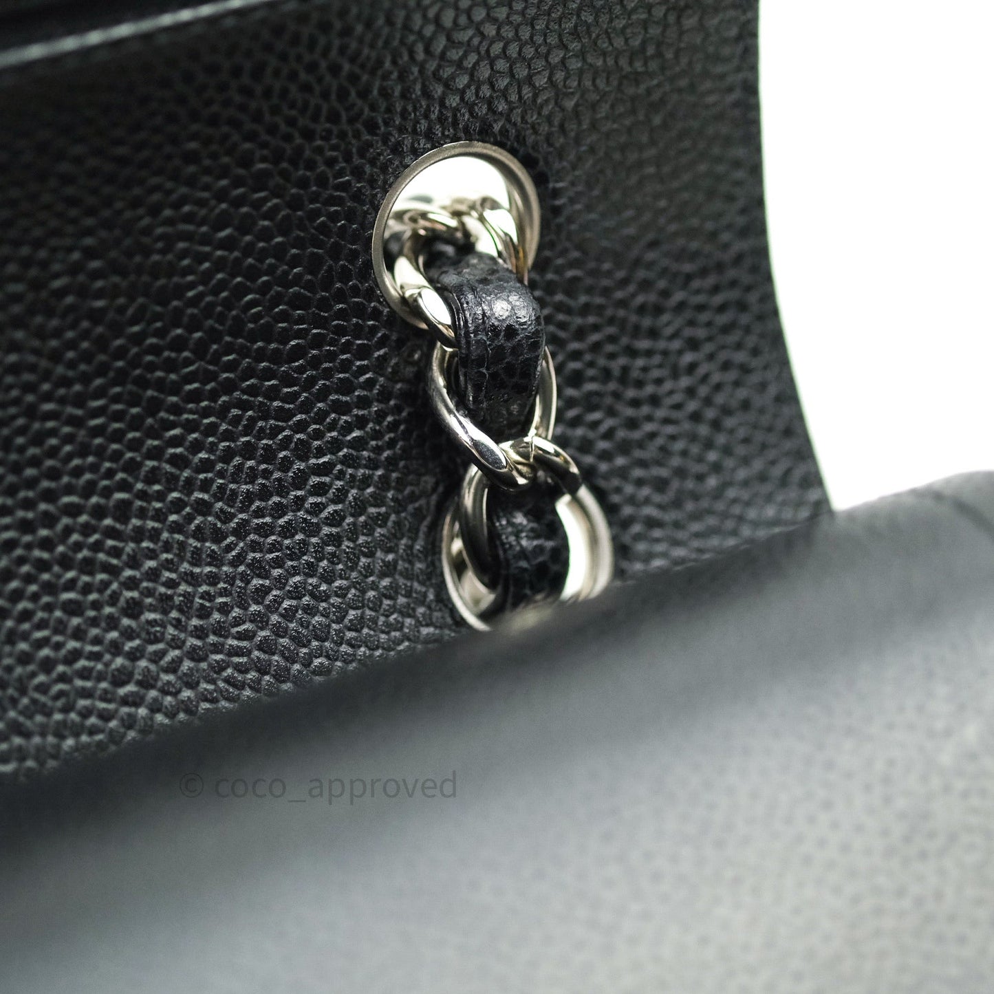Chanel Classic Jumbo Double Flap Black Quilted Caviar Silver Hardware⁣⁣