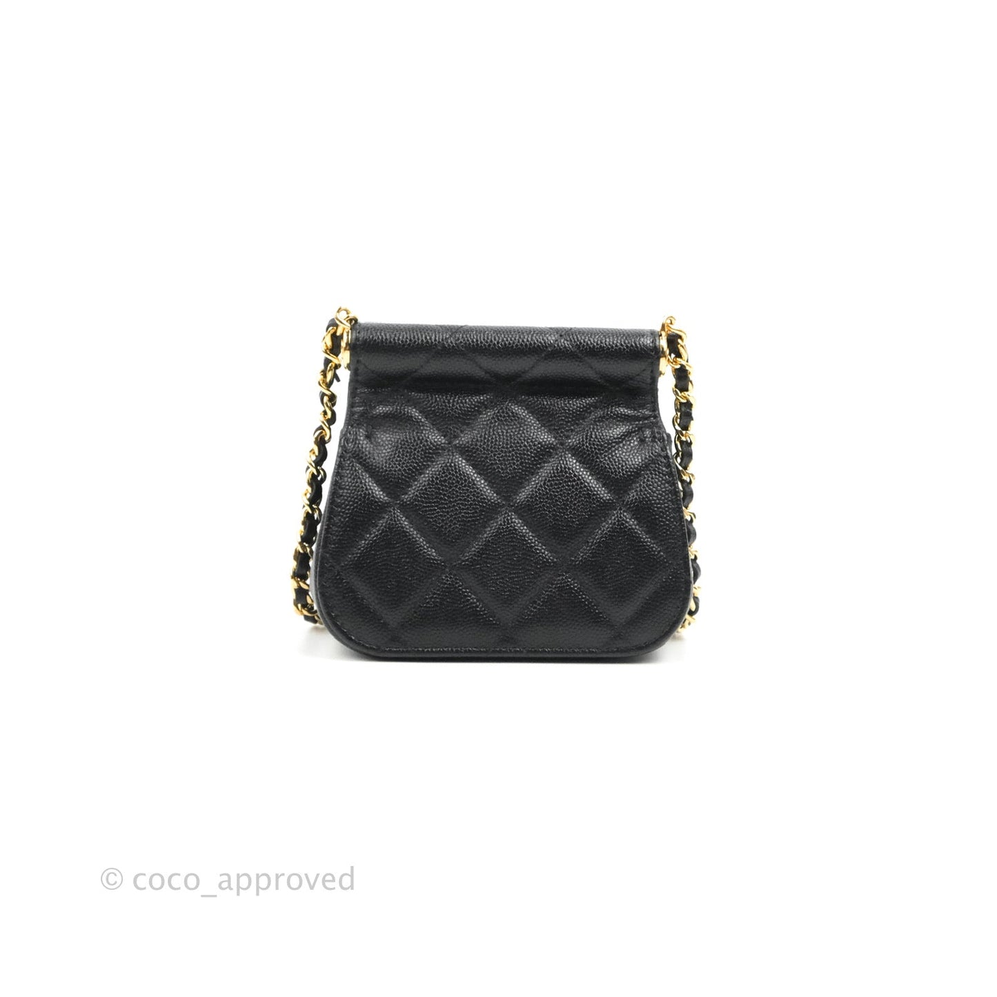 Chanel Clutch with Chain Black Caviar Gold Hardware 22K