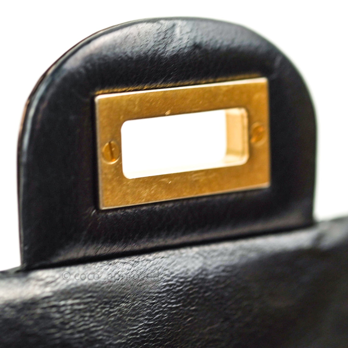 Chanel Quilted Accordion Reissue Black Patent Leather Gold Hardware 2.55 Flap
