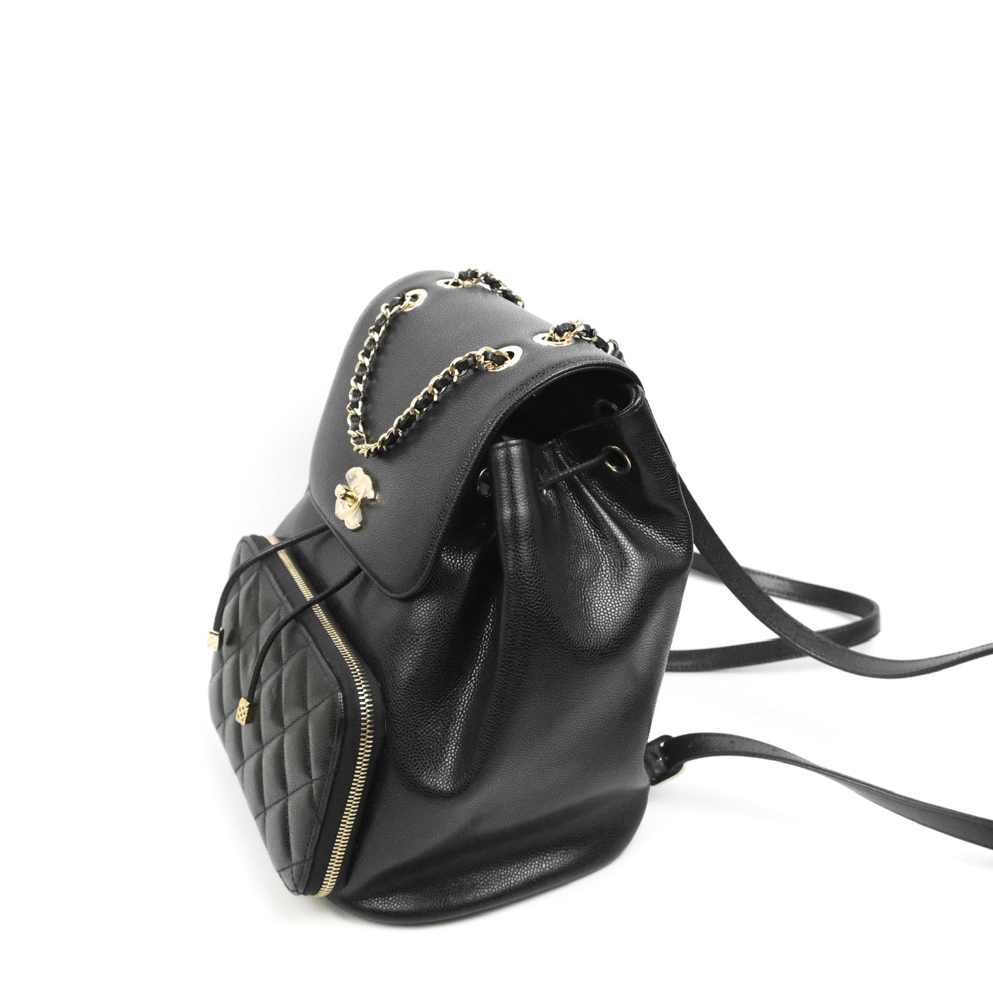 Chanel Quilted Business Affinity Backpack Black Caviar Gold Hardware