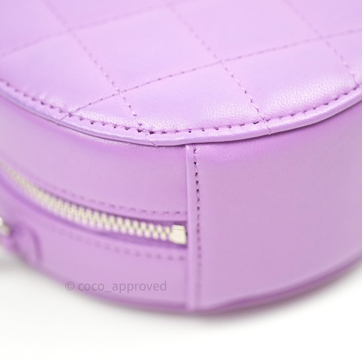 Chanel Round Circle Bag Purple Silver Hardware