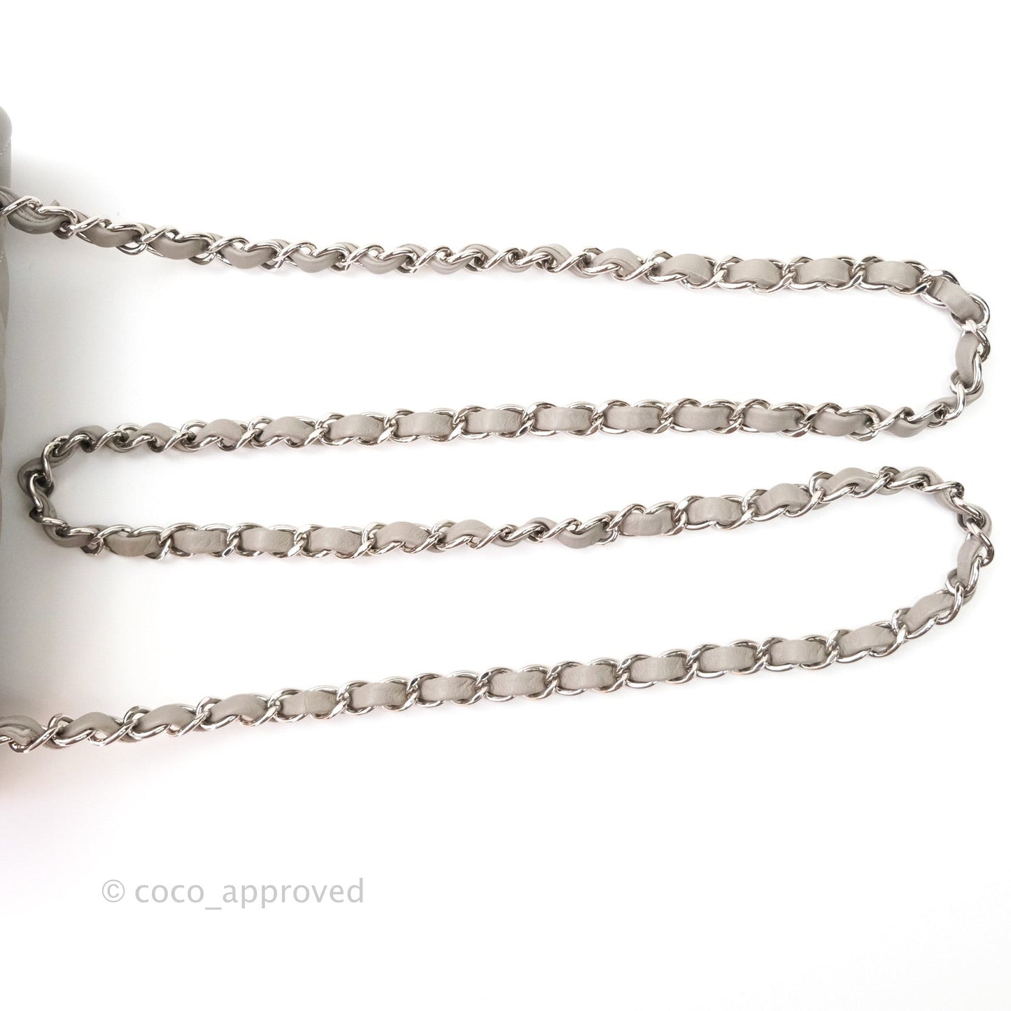 Chanel Quilted Mini Rectangular Flap Grey Lambskin Silver Hardware