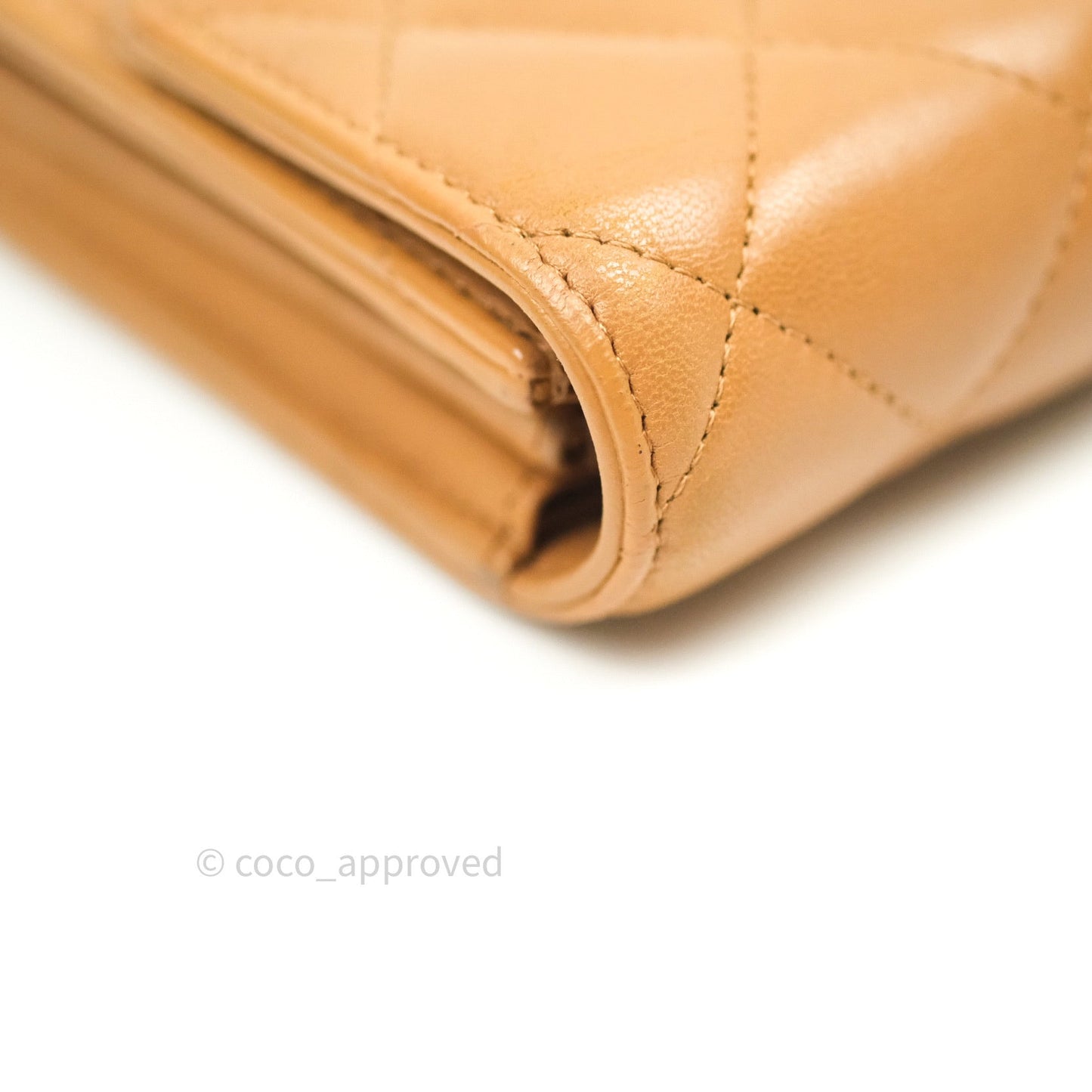 Chanel Dark Beige Lambskin Gold Hardware Long Wallet