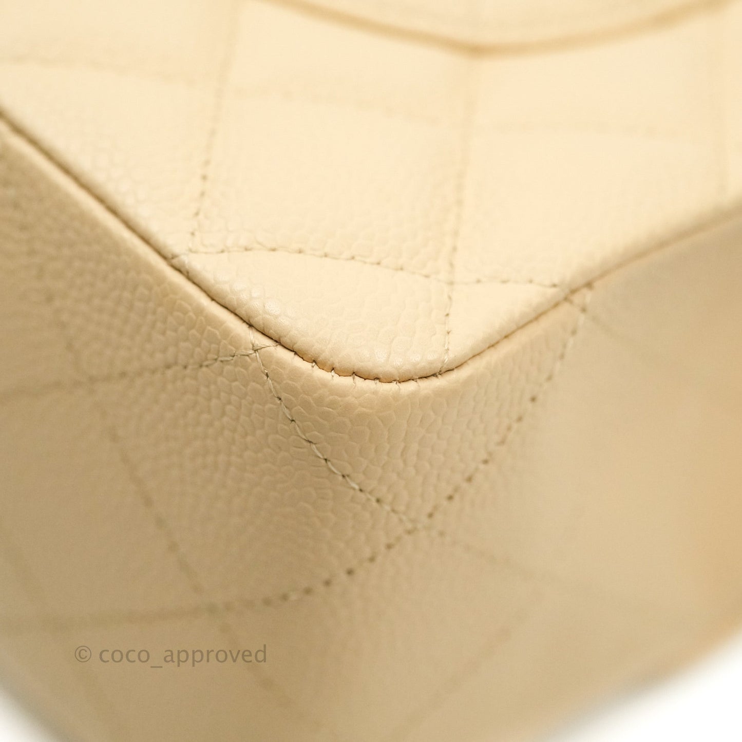 Chanel Jumbo Single Flap Beige Caviar Silver Hardware⁣⁣