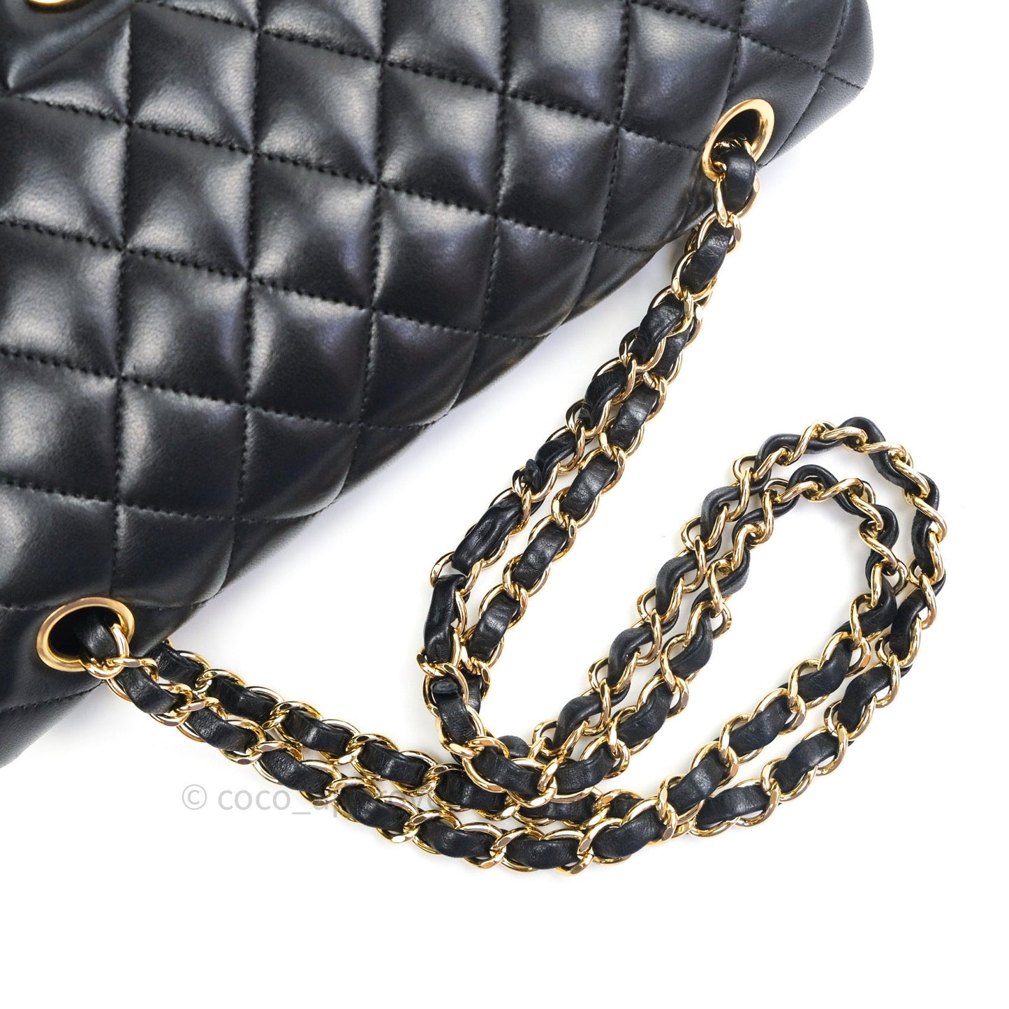 Chanel Classic M/L Black Lambskin Gold Hardware