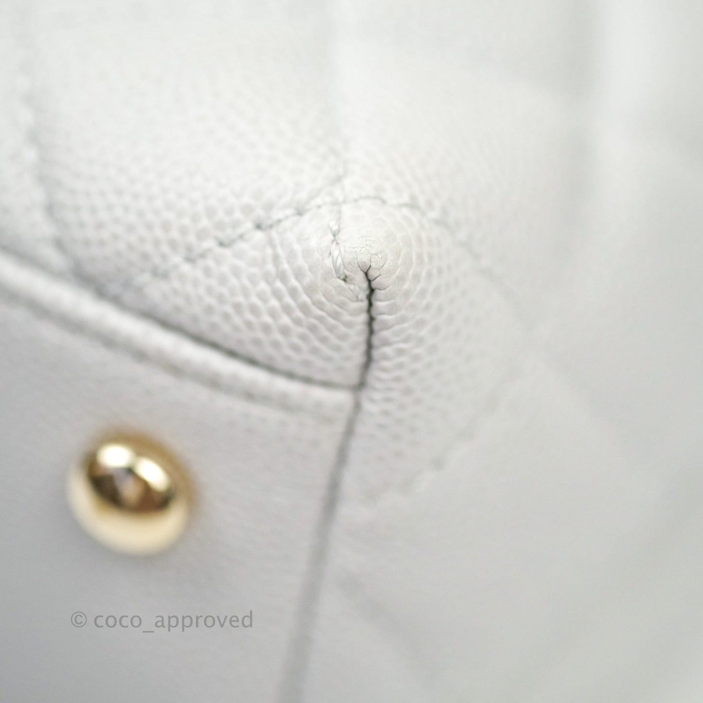 Chanel Small Coco Handle Quilted Light Grey Light Gold Hardware