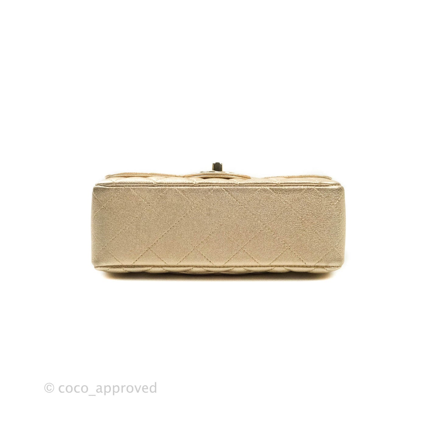 Chanel Quilted Mini Rectangular Iridescent Gold Lambskin Gold Hardware
