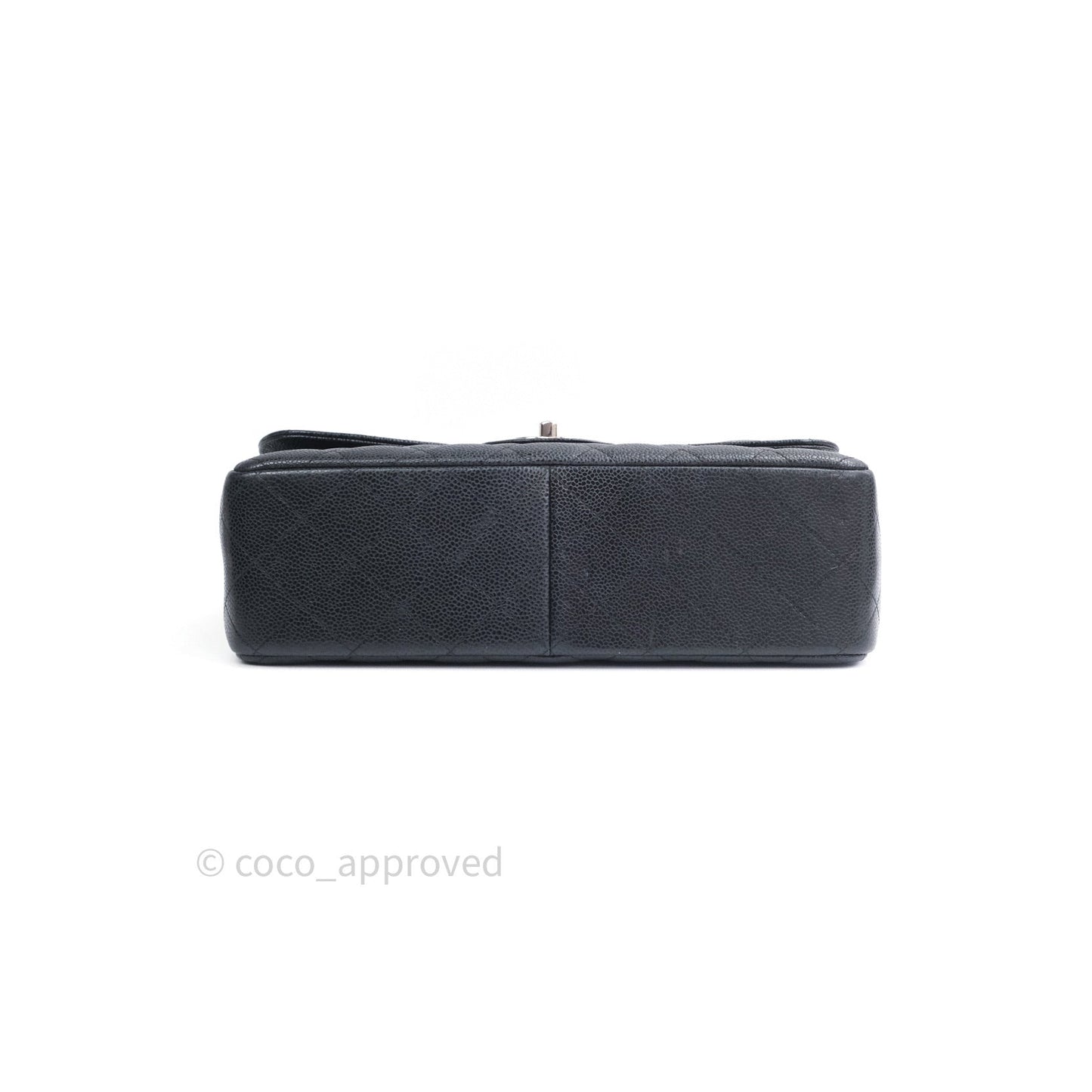 Chanel Caviar Quilted Jumbo Double Flap Black Silver Hardware