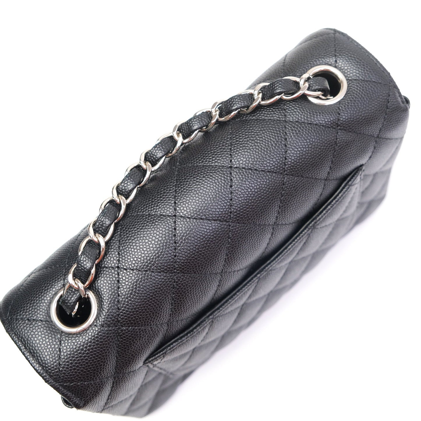 Chanel Quilted Mini Rectangular Black Caviar Silver Hardware 18CC