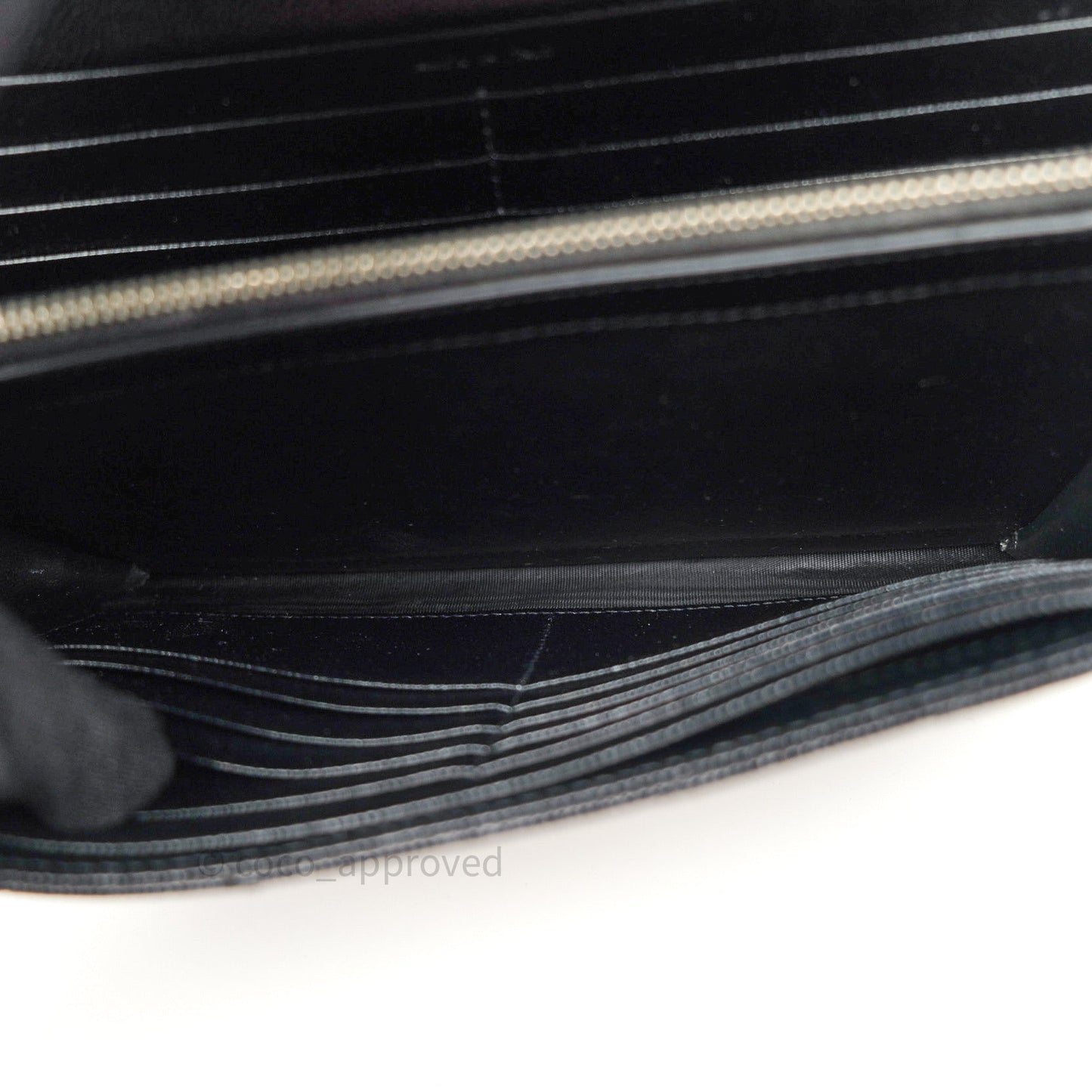 Saint Laurent Wallet on Chain Large in Black Grained Leather and Silver Hardware