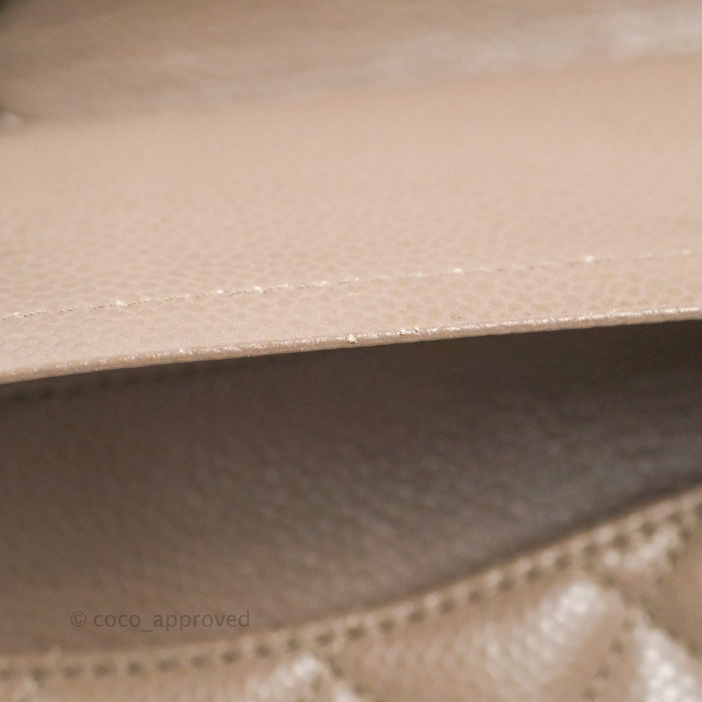 Chanel Classic M/L Medium Flap Quilted Taupe Grey Caviar Silver Hardware