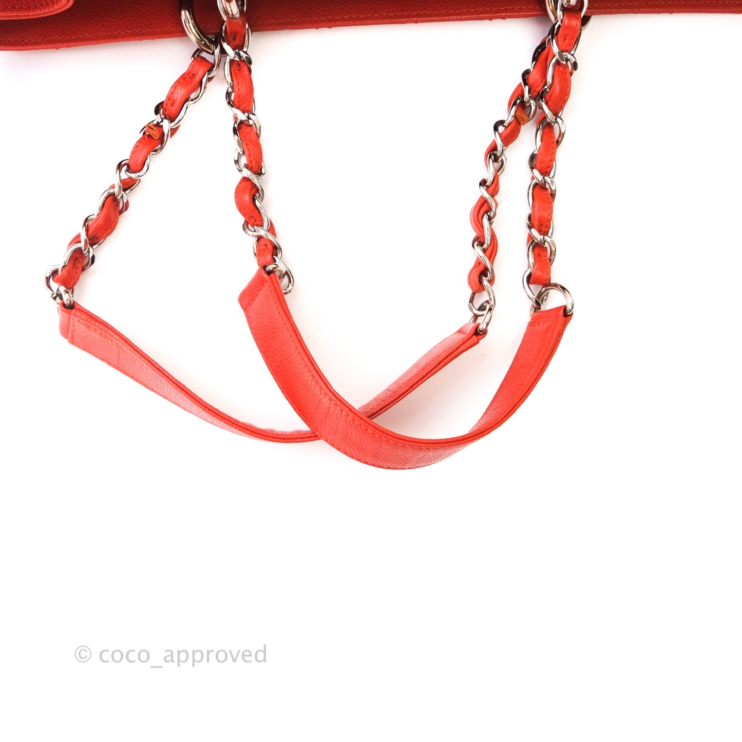 Chanel XL Grand Shopping Tote GST Red Caviar Silver Hardware