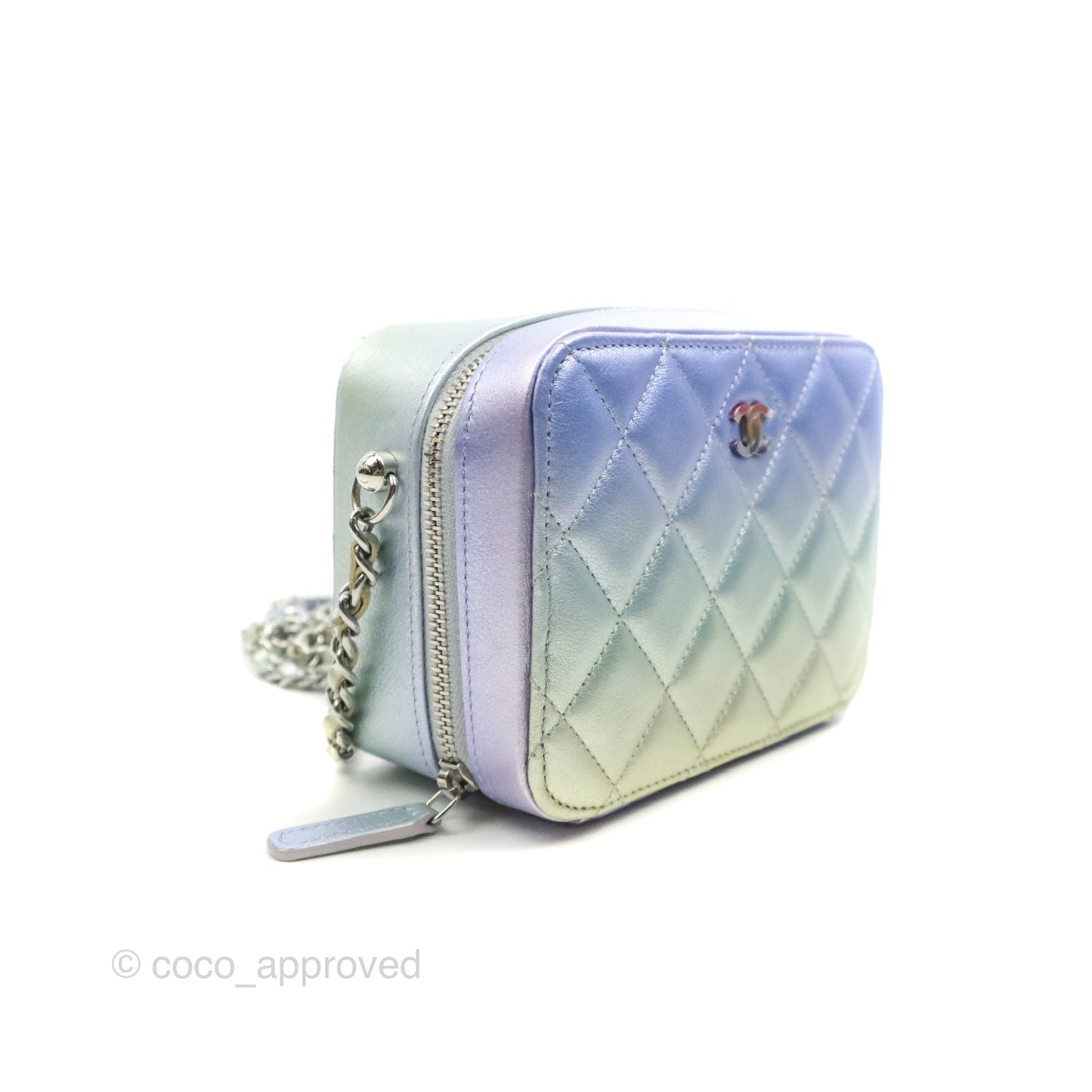 Chanel Gradient Metallic Calfskin Quilted Camera Bag Silver Hardware