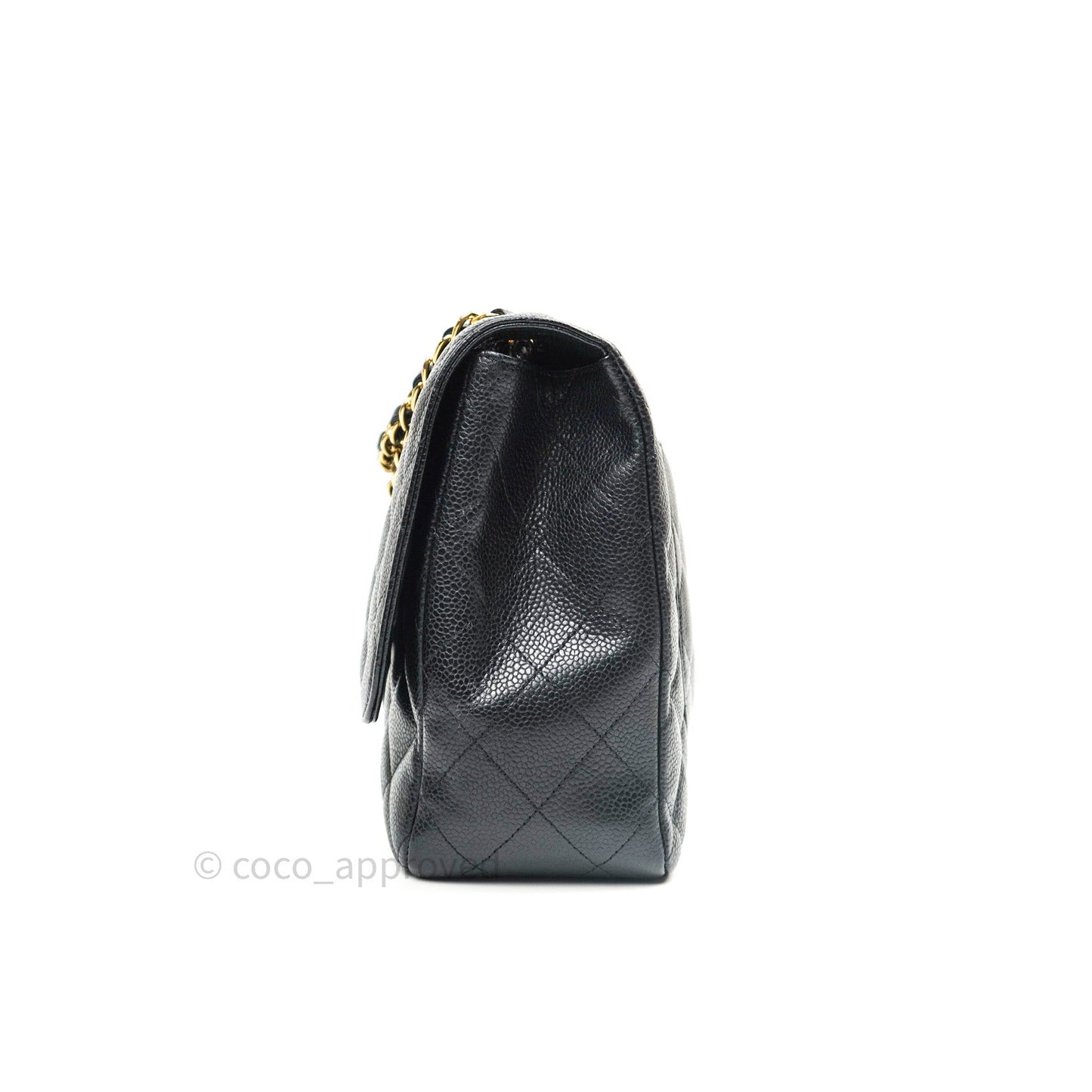 Chanel Jumbo Single Flap Black Caviar Gold Hardware⁣⁣