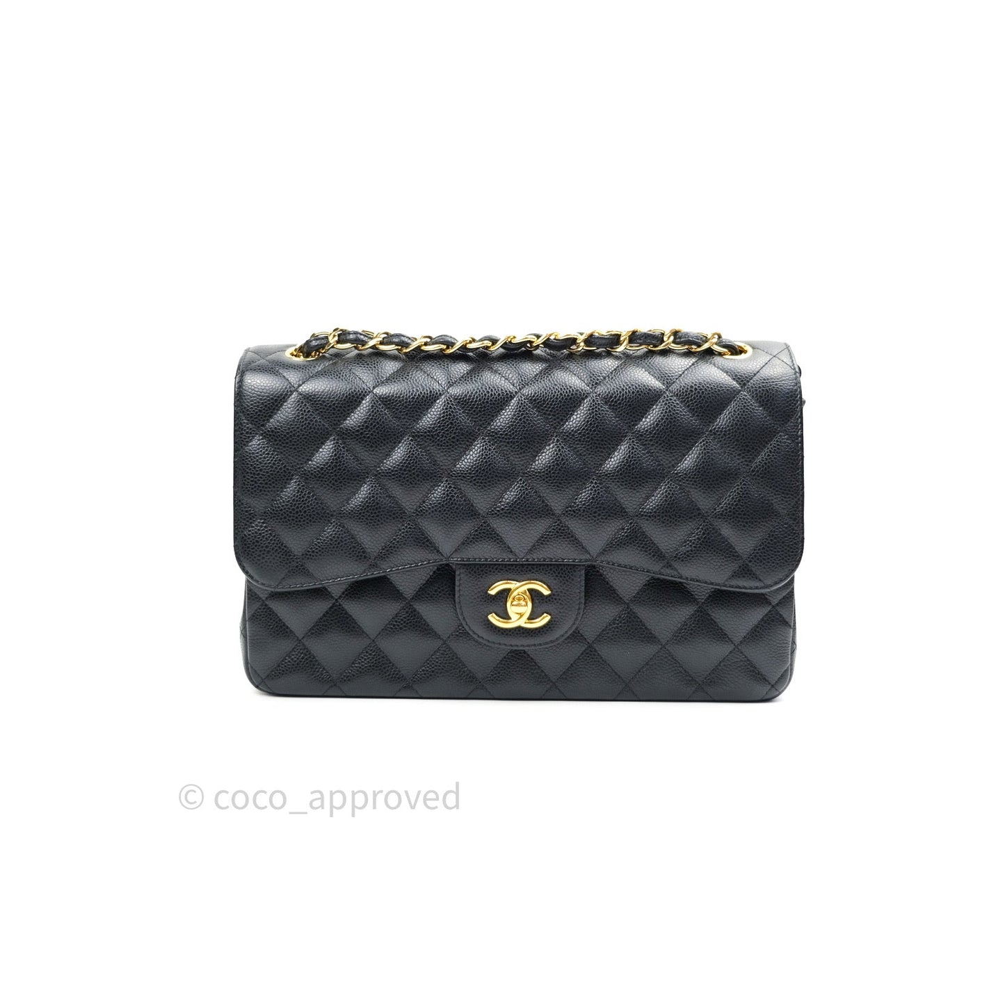 Chanel Jumbo Double Flap Black Caviar Gold Hardware⁣⁣
