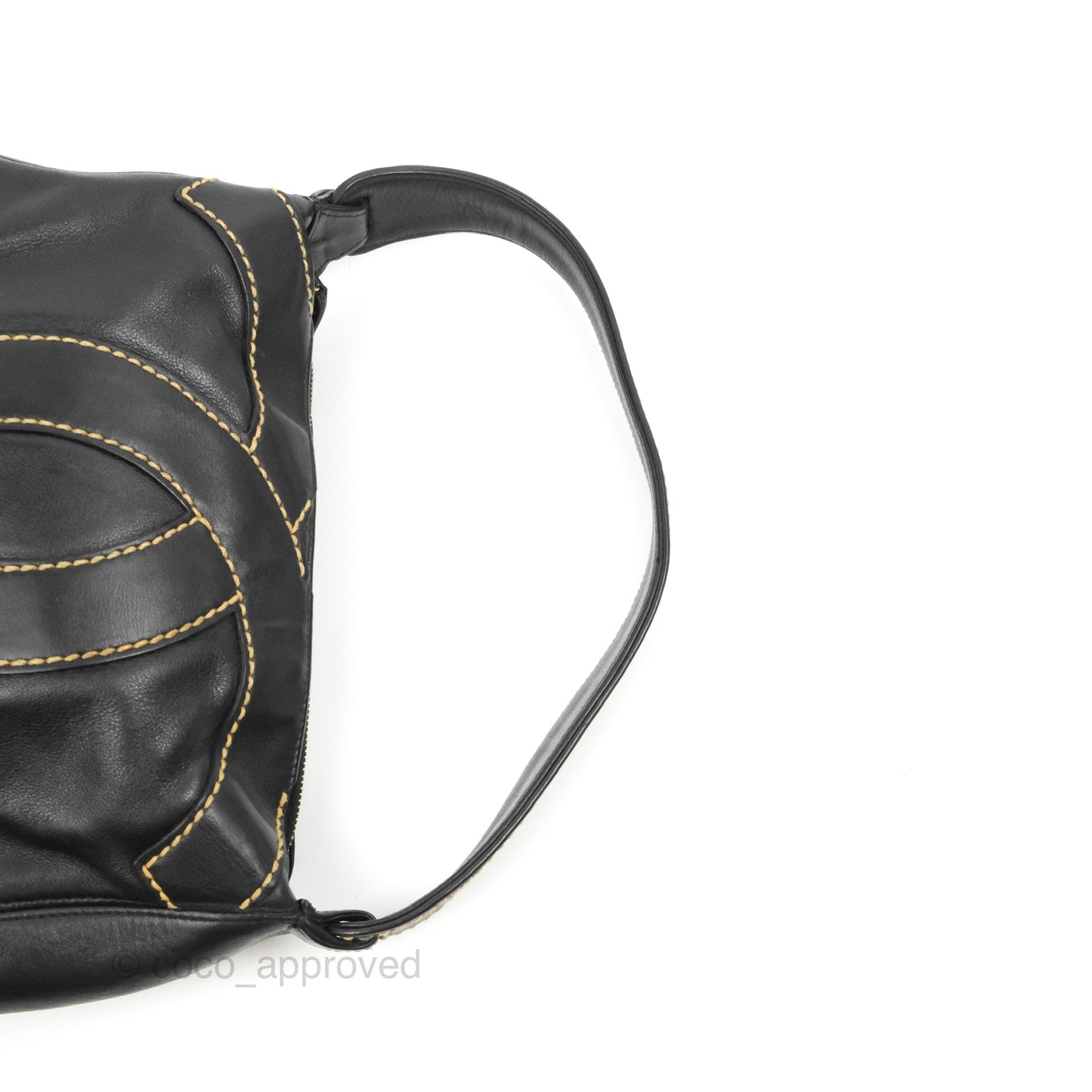 Chanel Vintage CC Shoulder Bag Black Calfskin
