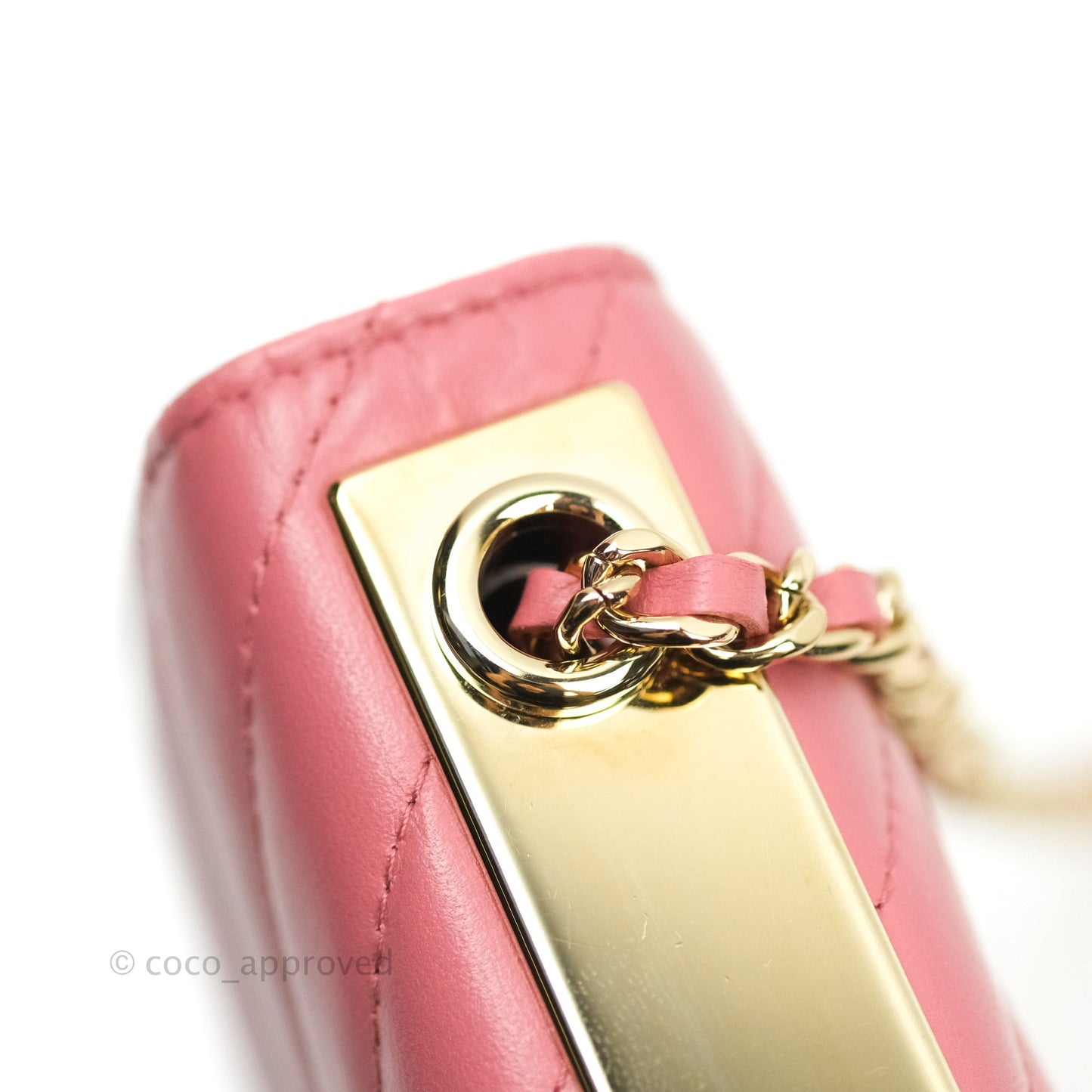 Chanel Trendy CC WOC Wallet on Chain Chevron Pink Lambskin Gold Hardware