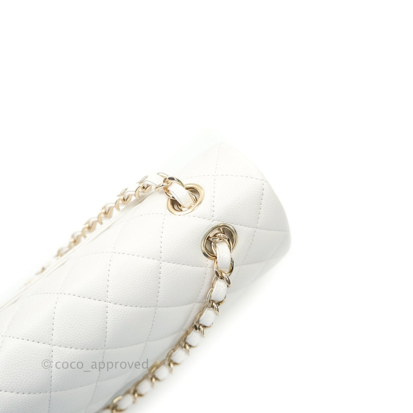 Chanel Classic Small S/M Flap Ivory White Caviar Gold Hardware