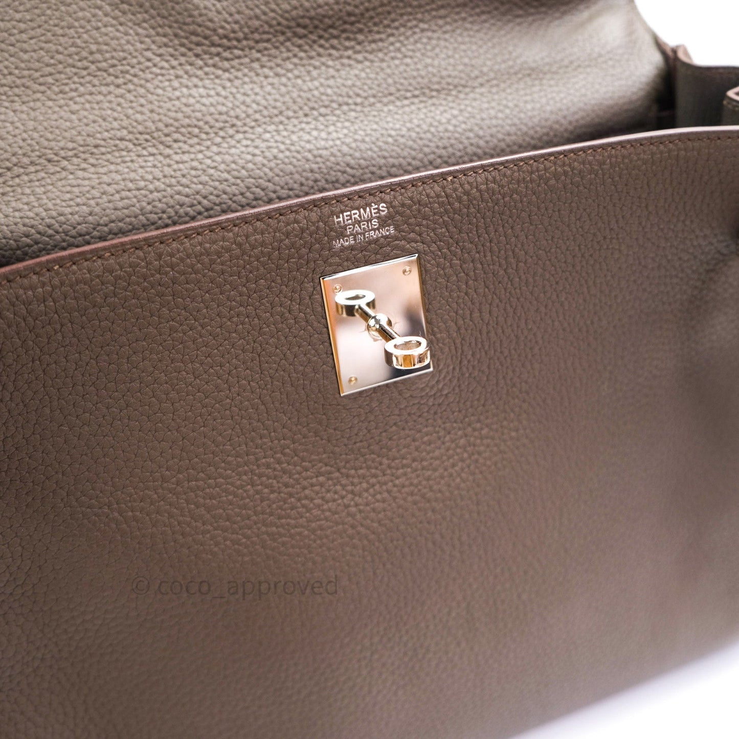 Hermès Taurillon Clemence Kelly Retourne 32 Etain Palladium Hardware