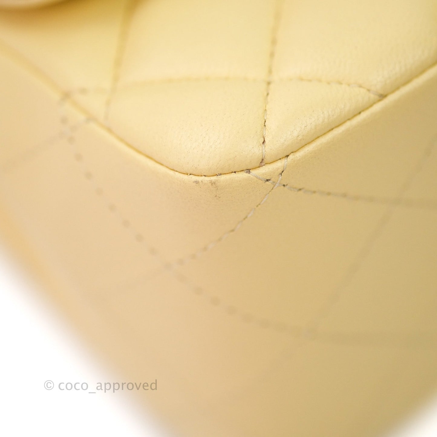 Chanel Mini Square Yellow Lambskin Gold Hardware