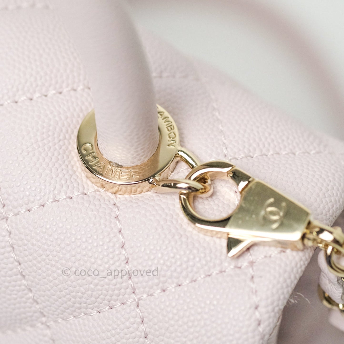 Chanel Small Coco Handle Quilted Lilac Pink Light Gold Hardware