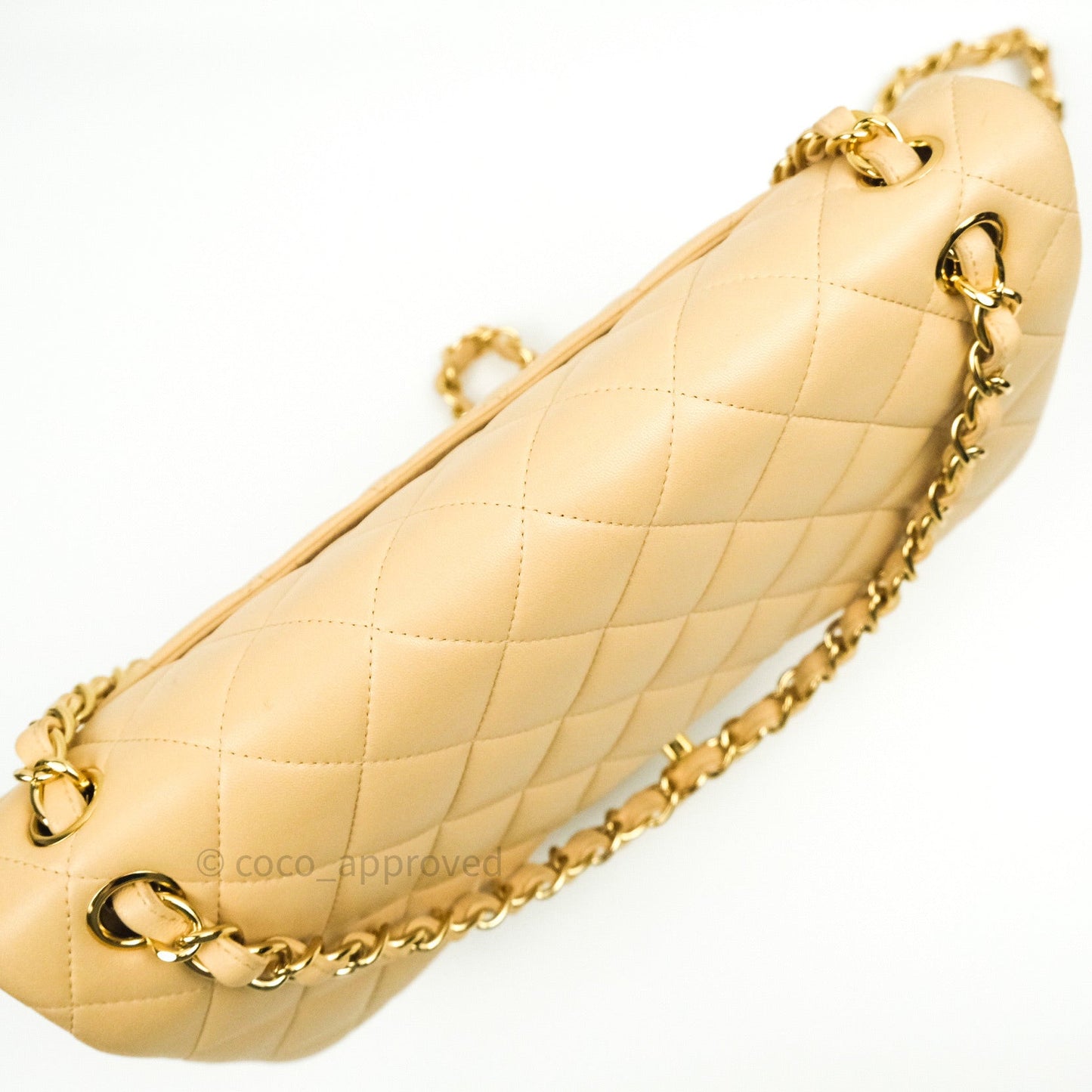 Chanel Classic Jumbo Double Flap Beige Lambskin Gold Hardware⁣⁣