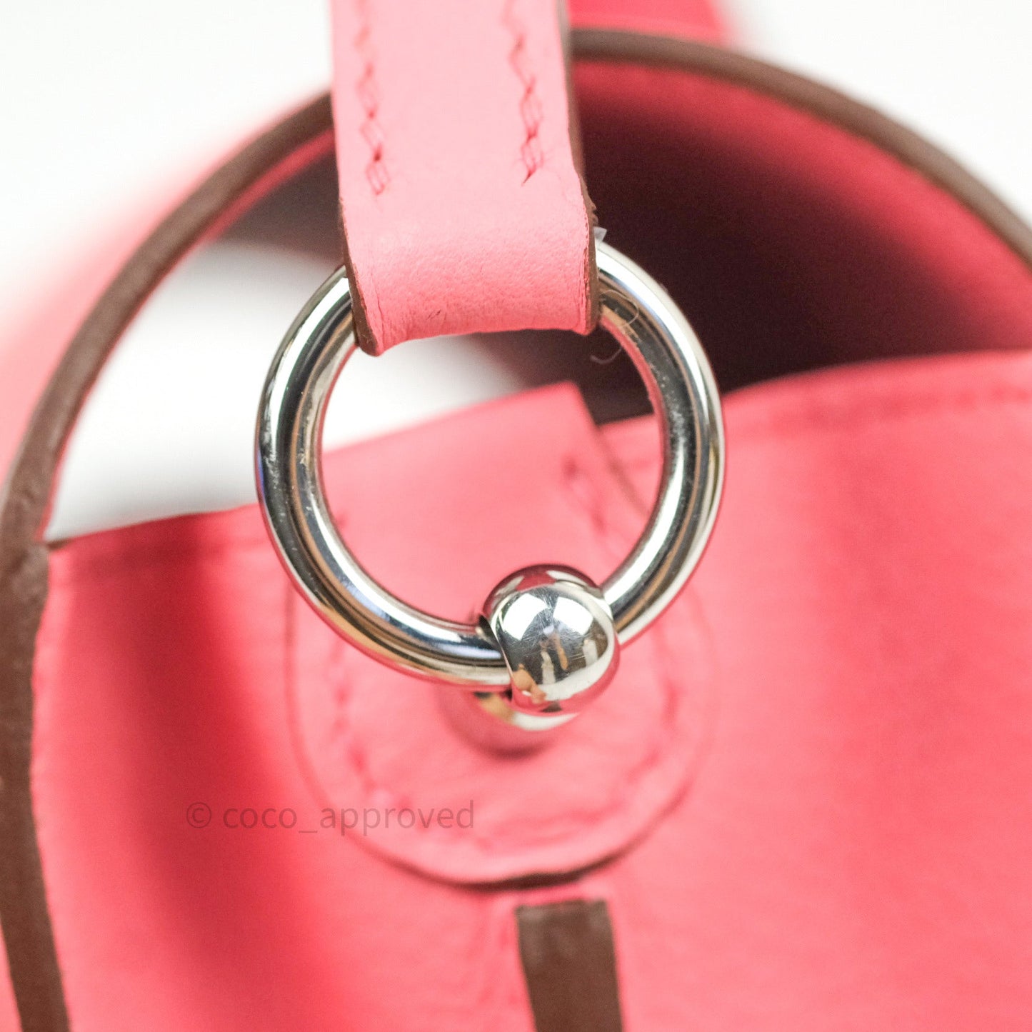 Hermès Roulis Mini 18 Rose Azalee Evercolor Palladium Hardware