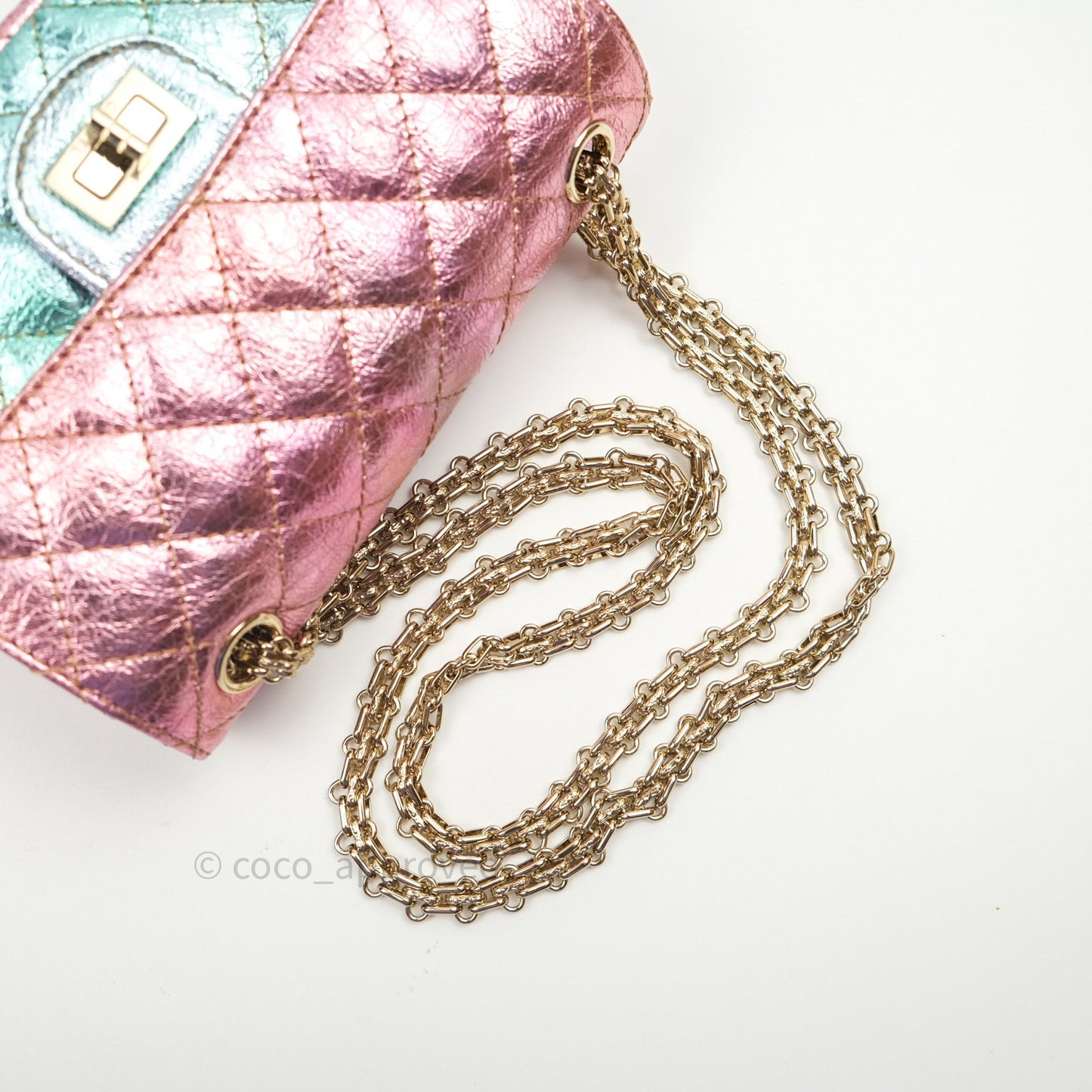 Chanel Mini Reissue 224 Rainbow Quilted Calfskin Gold Hardware