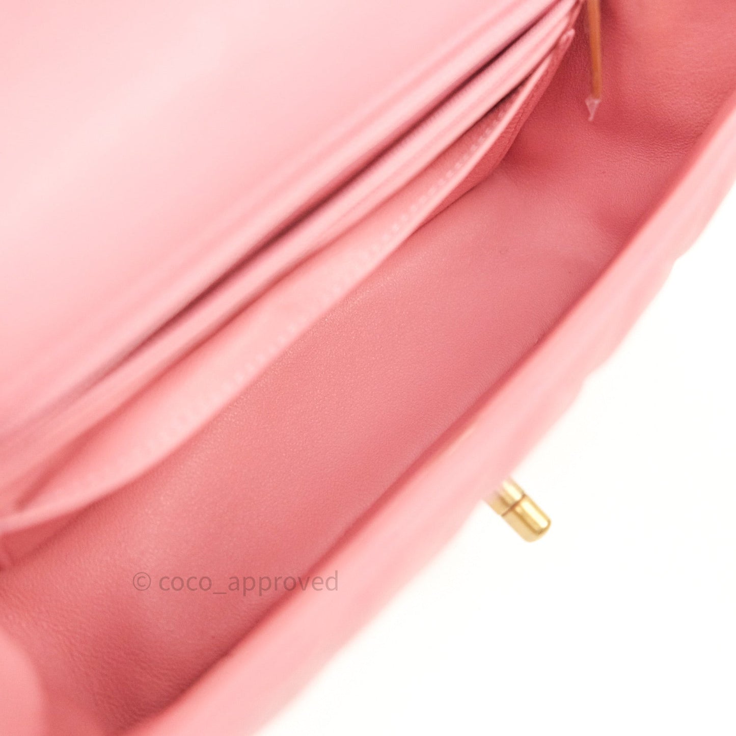 Chanel Quilted Mini Rectangular Pink Lambskin Gold Hardware
