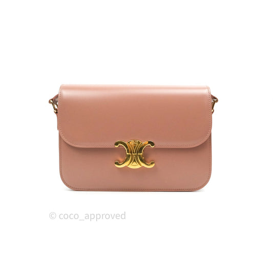 Celine Shiny Calfskin Medium Triomphe Antique Rose