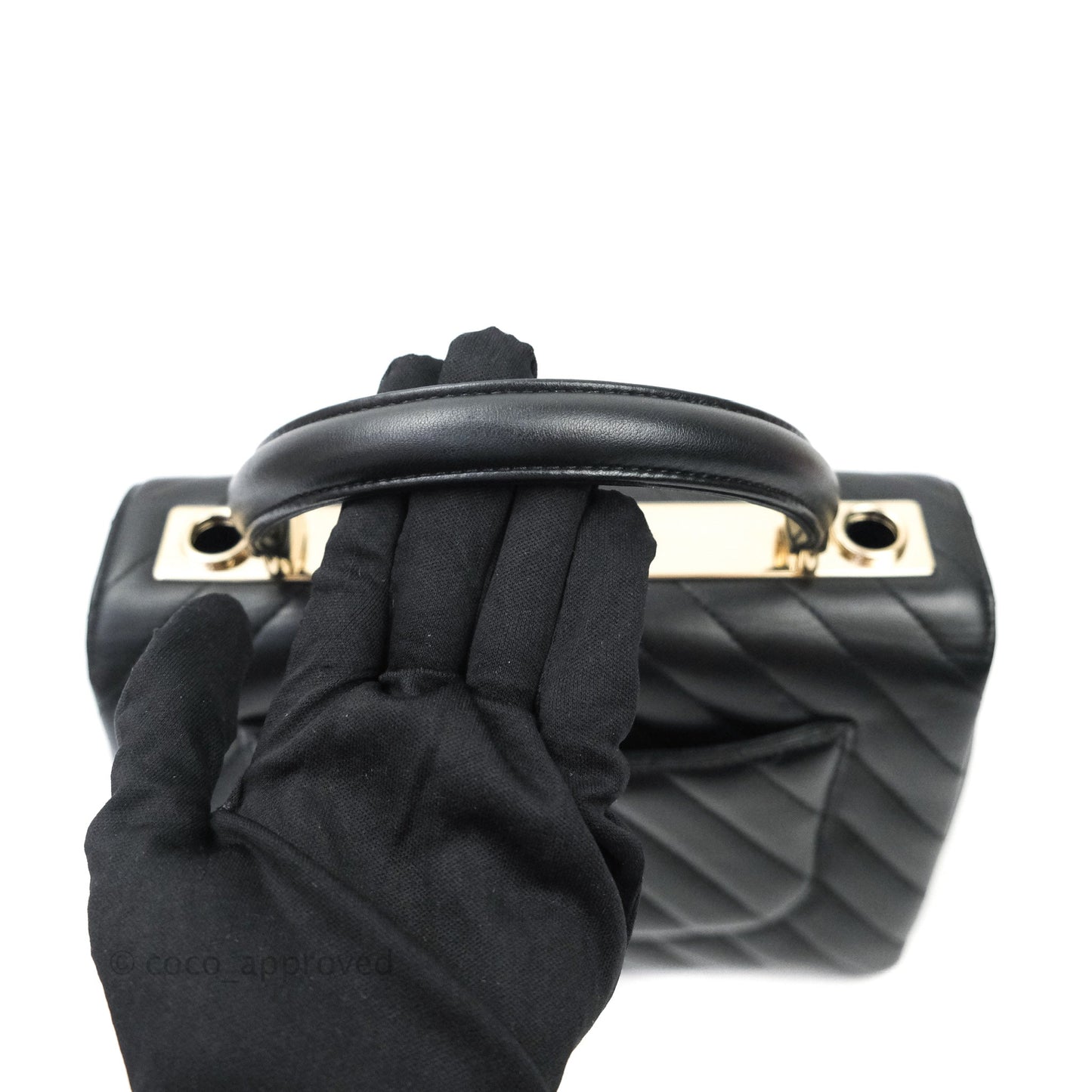 Chanel Trendy CC Chevron Small Black Lambskin Gold Hardware