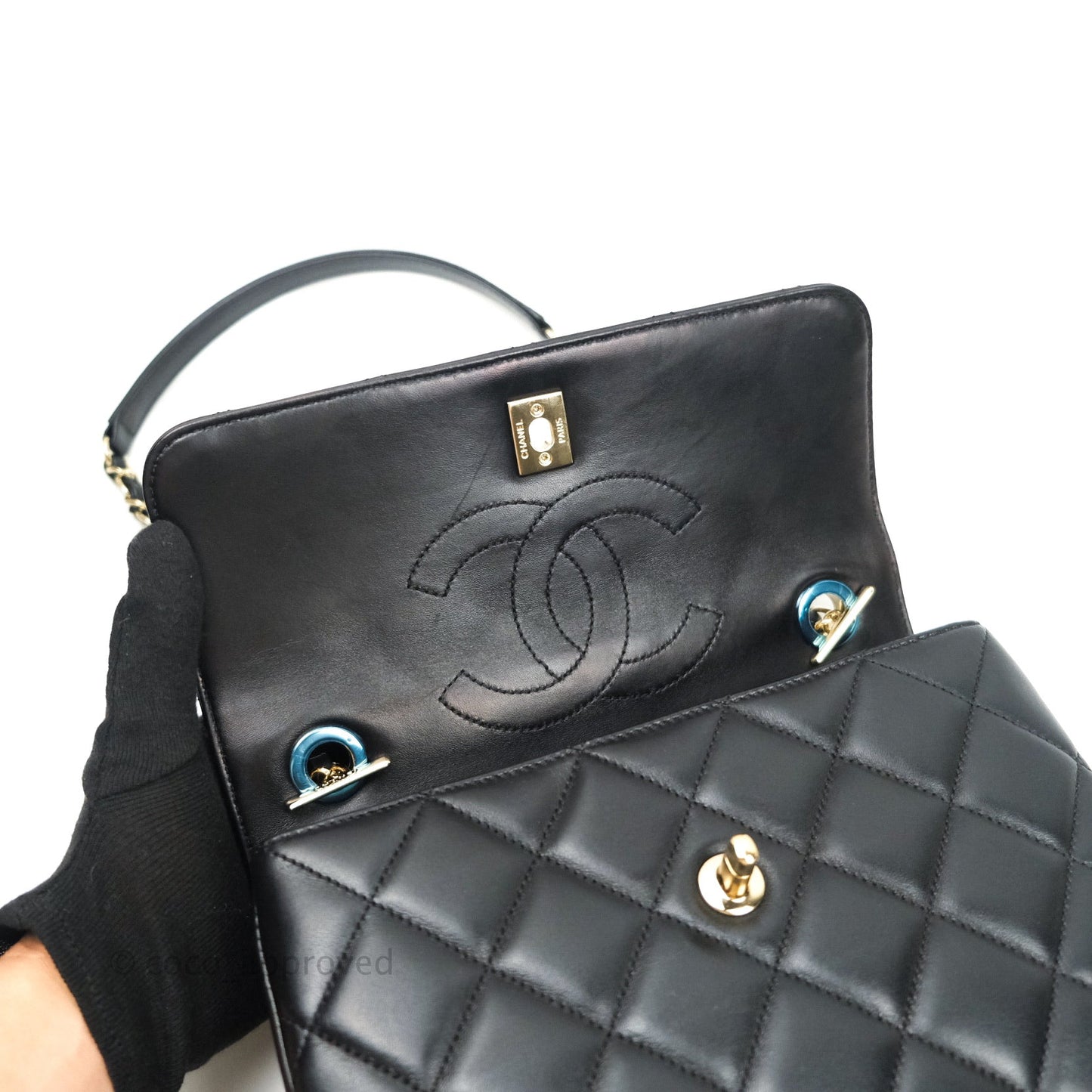 Chanel Trendy CC Quilted Small Black Lambskin Gold Hardware