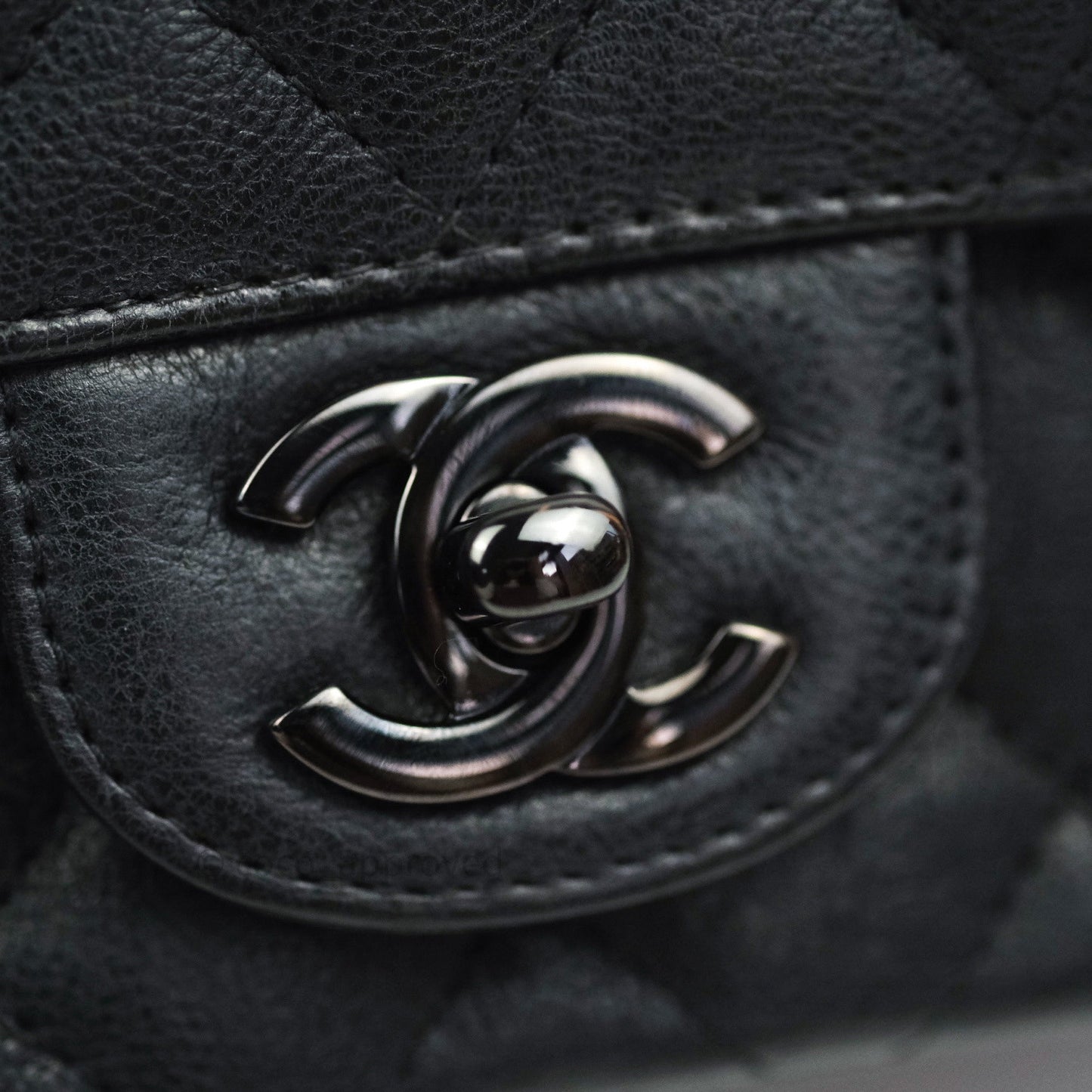 Chanel Quilted Mini Square Flap So Black Crumpled Calfskin