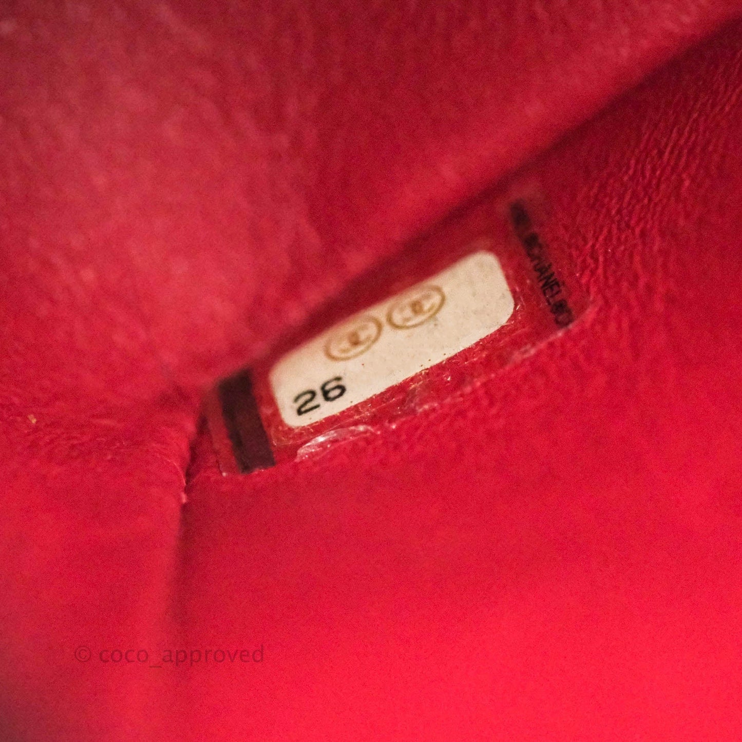 Chanel Mini Square Red Chevron Caviar Gold Hardware 18B